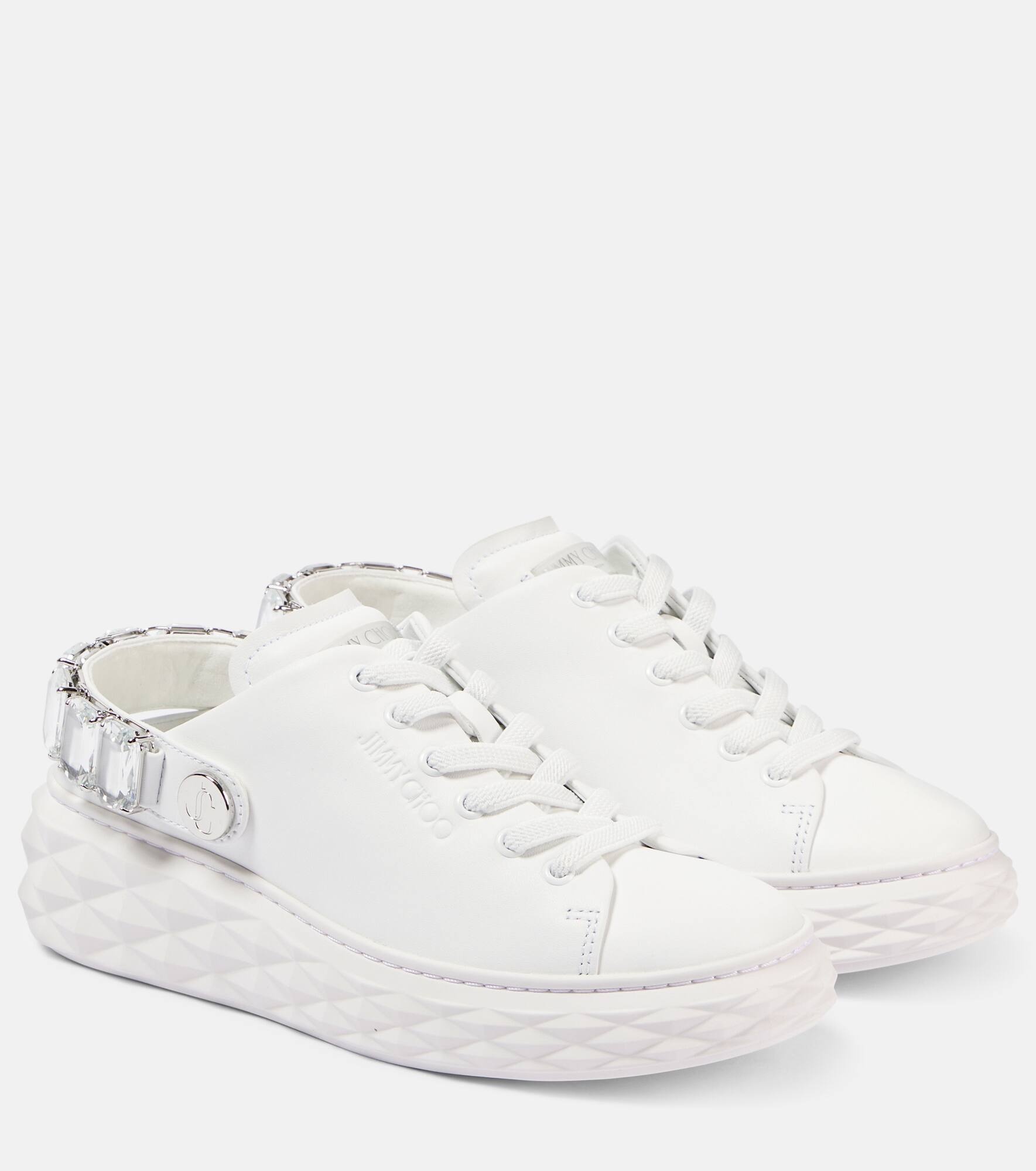 Diamond Maxi glitter leather sneakers - 1
