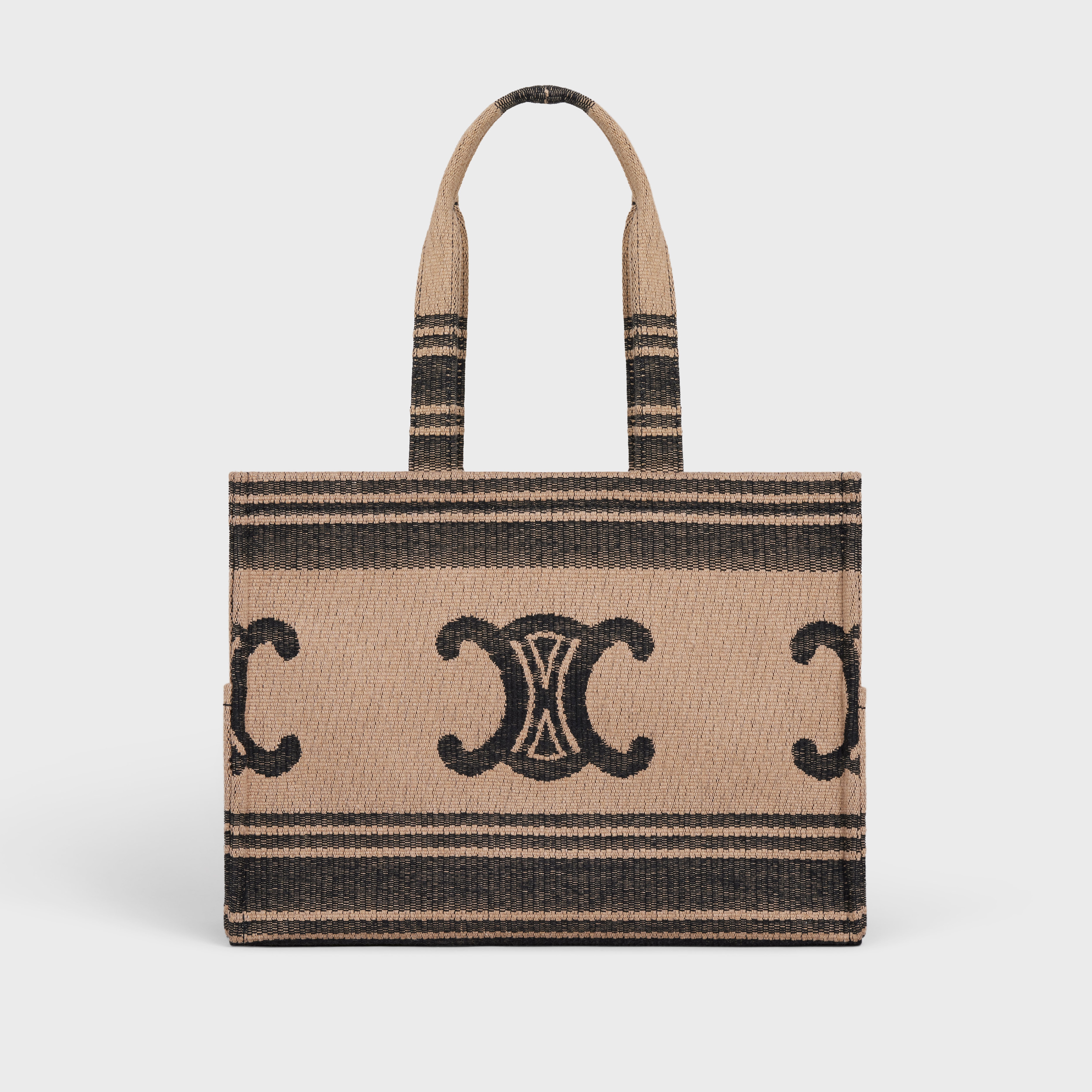Large Cabas Thais in Textile with Triomphe and calfskin - 5