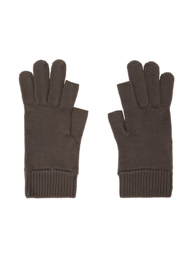 Rick Owens Gray Touchscreen Gloves outlook