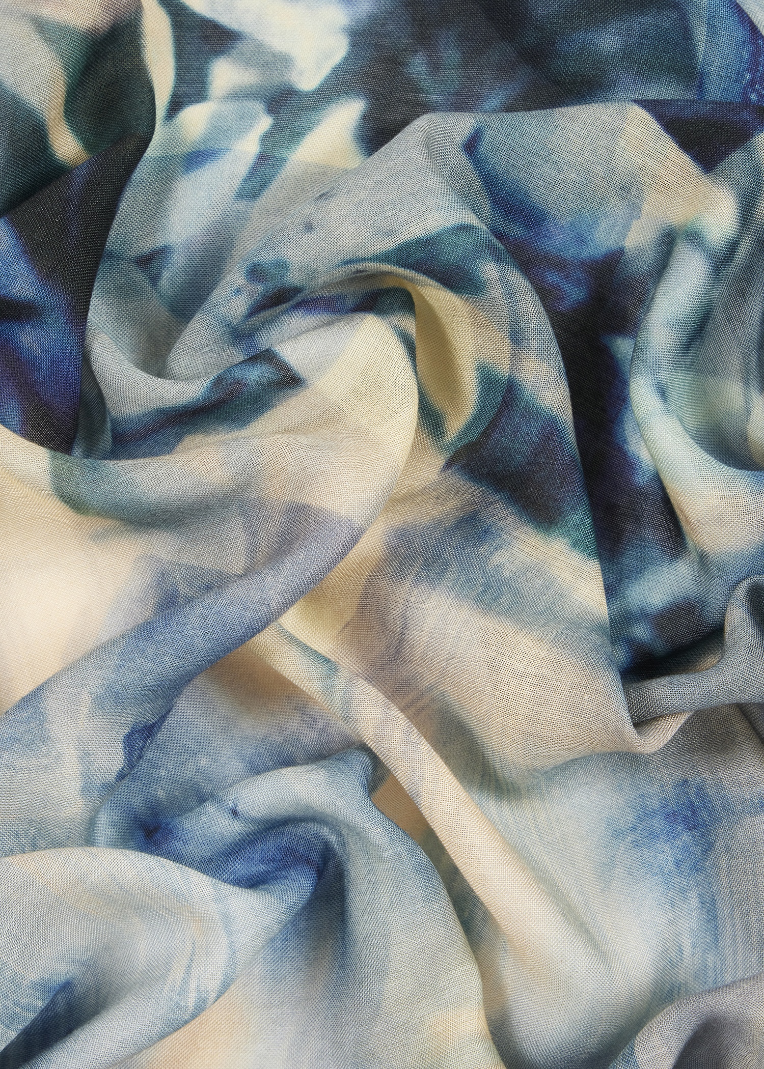 Blue 'Painted Photograph' Scarf - 5