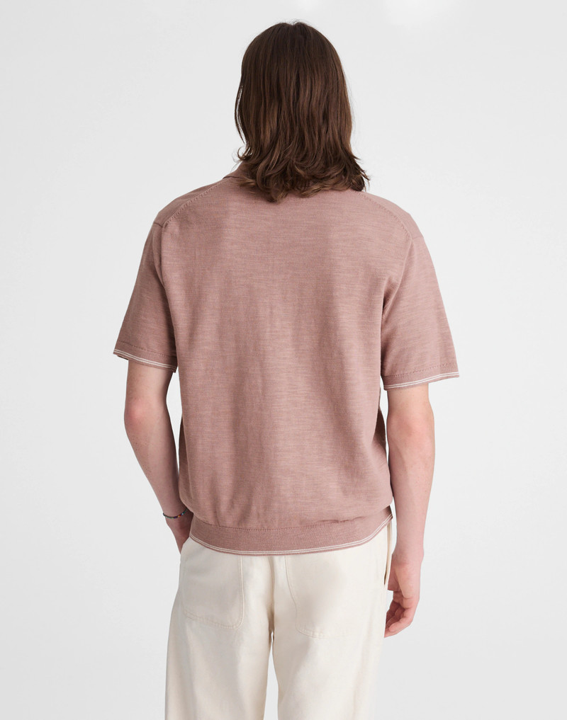 Madewell Tipped Knit Button-Up Shirt in Slub Knit Cotton outlook