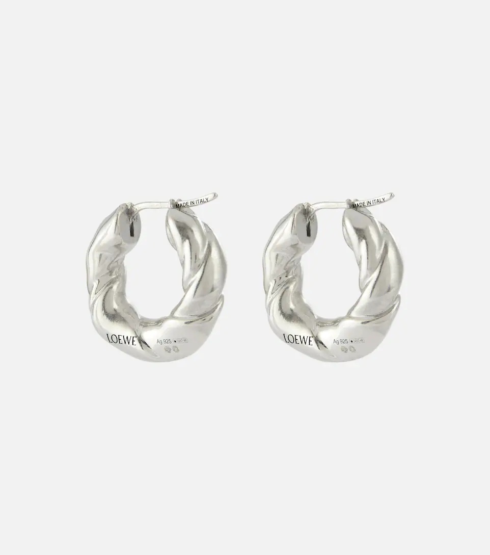 ピアス Loewe Silver Hoop Earrings Loewe Braided Hoop Earrings In Sterling Silver | Wardrobe Icons