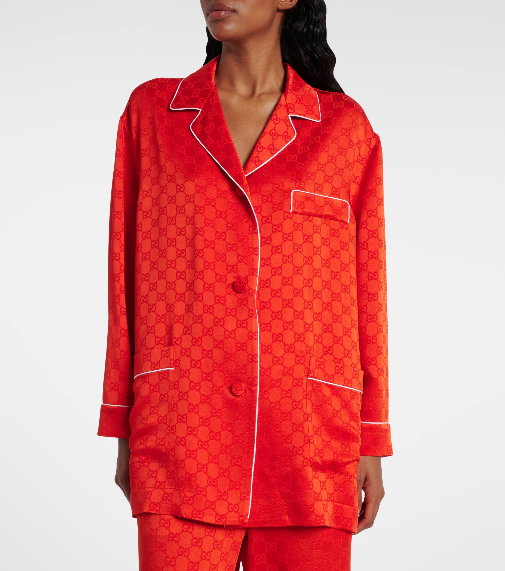 GG satin shirt - 6