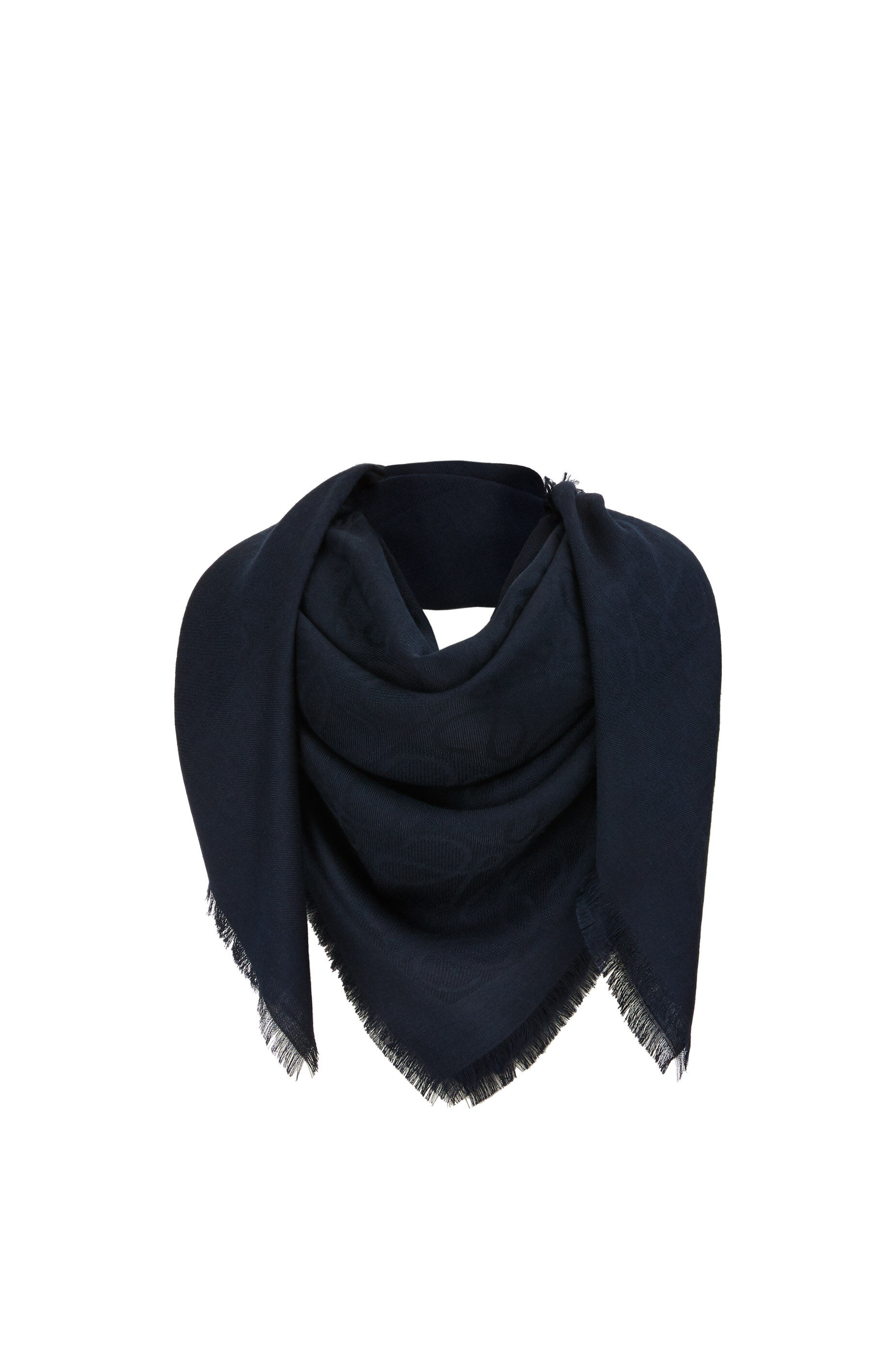 Damero scarf in wool, silk and cashmere - 1