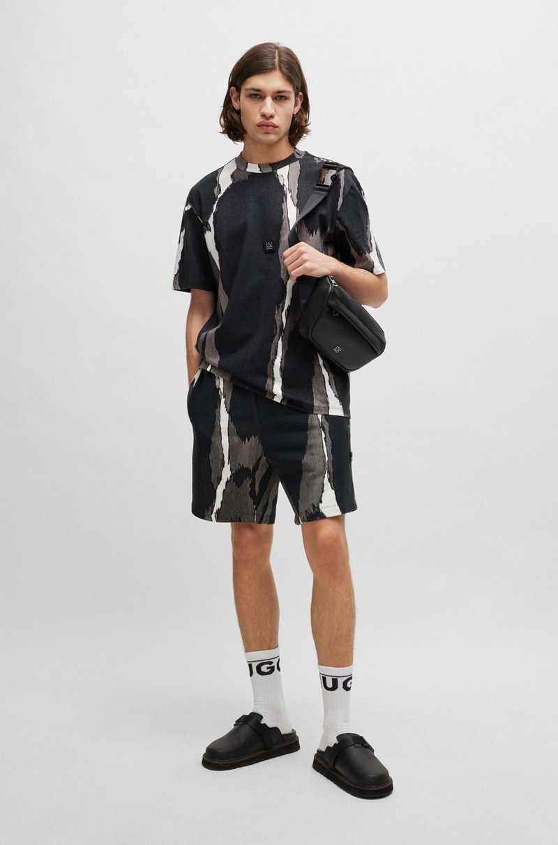 HUGO COTTON-TERRY SHORTS WITH CAMOUFLAGE PRINT outlook
