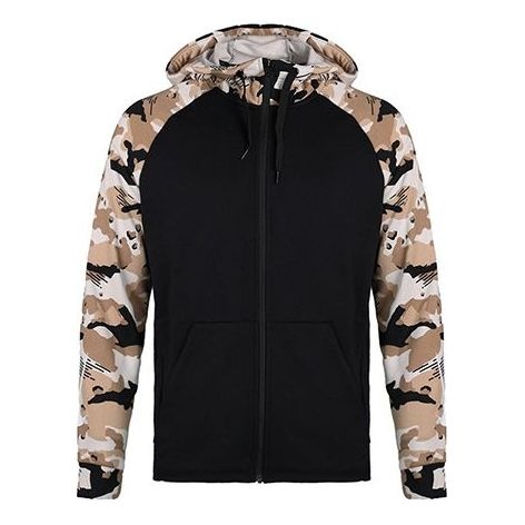 Men's Nike Camouflage Splicing Jacket Black AQ1139-010 - 1