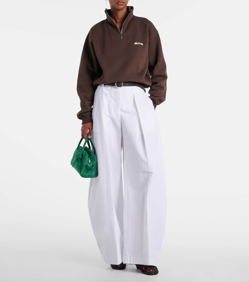 JACQUEMUS Cotton fleece half-zip sweater outlook