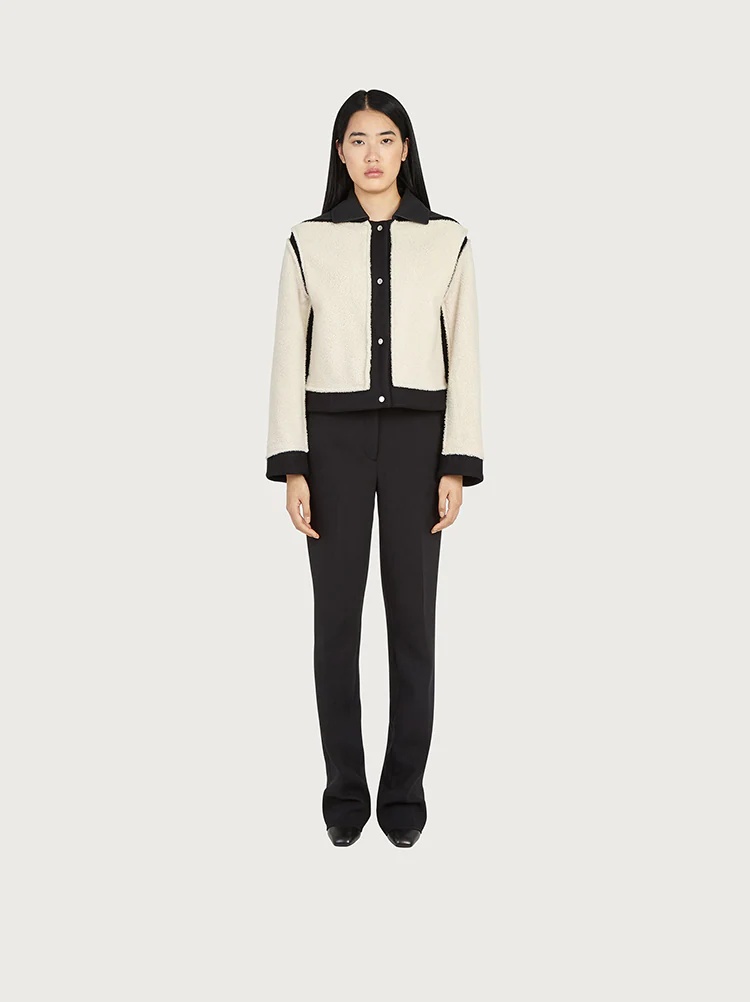 SHEARLING PANEL JACKET - 2