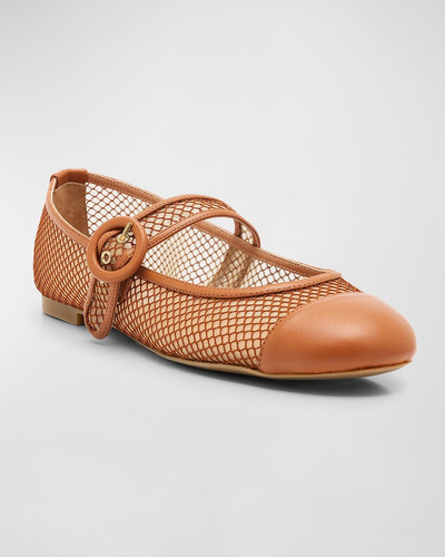 AQUAZZURA Solstice Net Mesh Mary Jane Ballerina Flats outlook