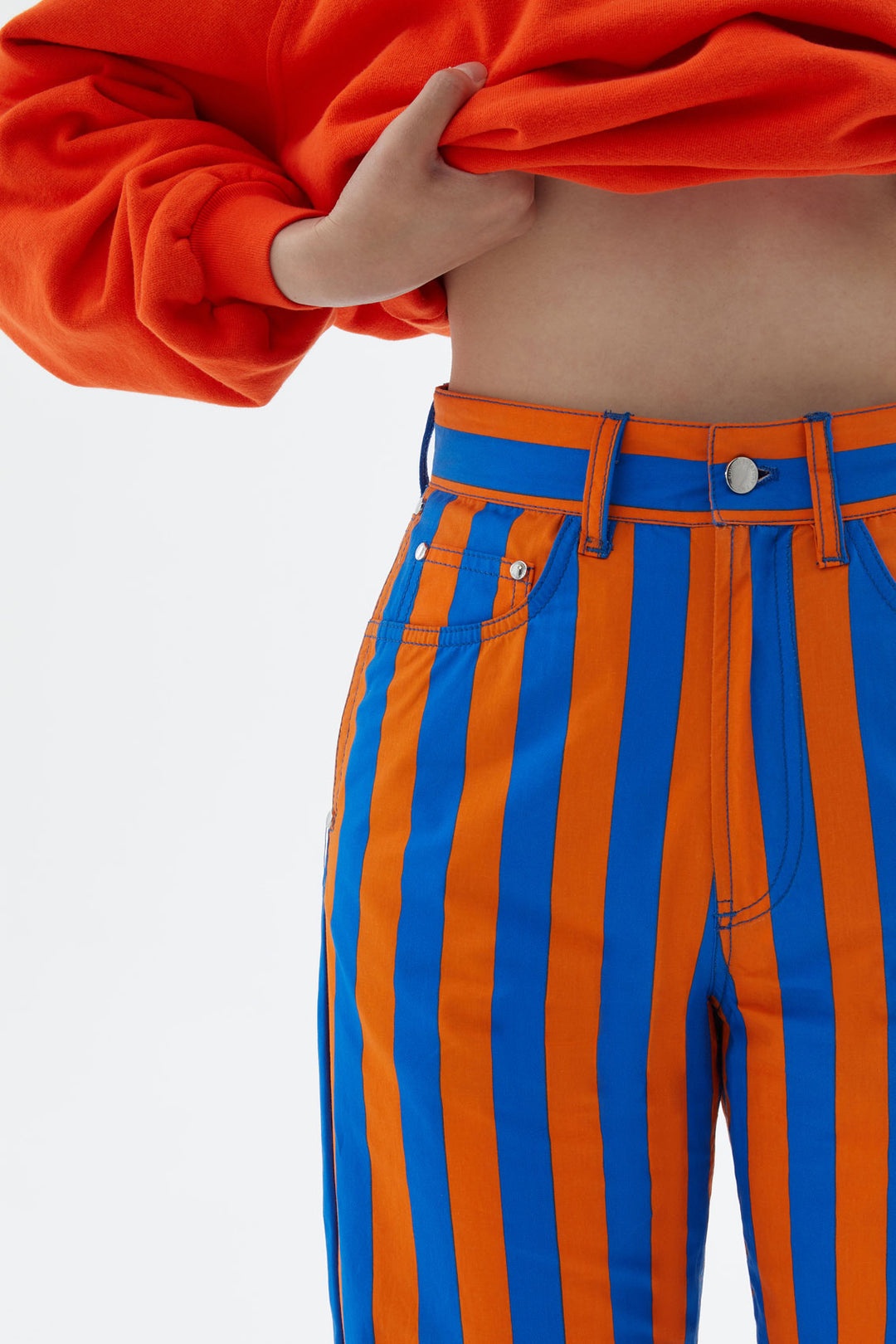 ORANGE & AZURE STRIPED PANTS - 5