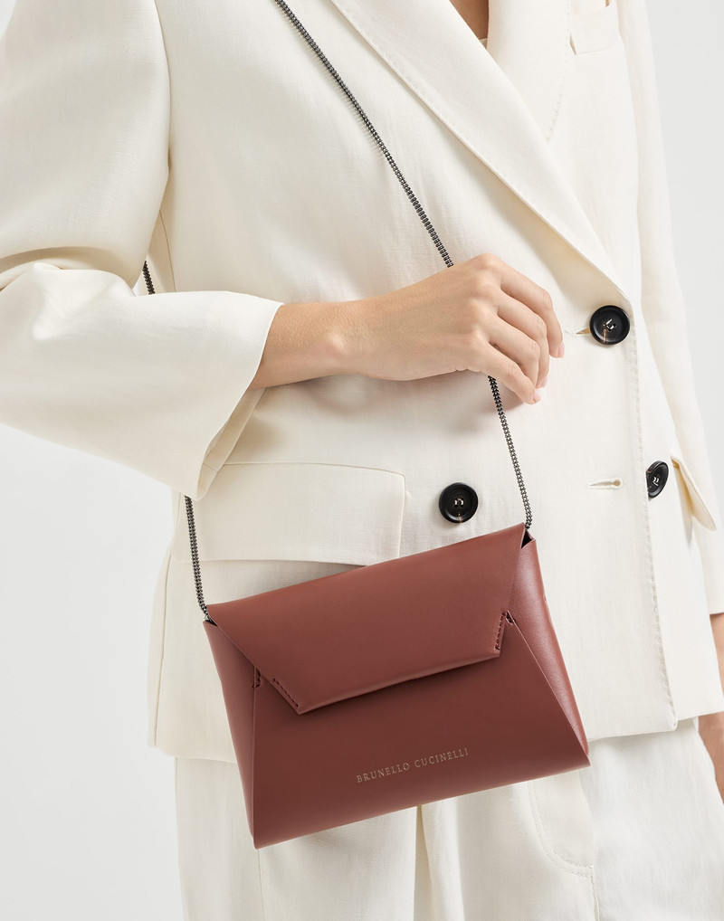BC Duo pochette in calfskin with precious chain 4