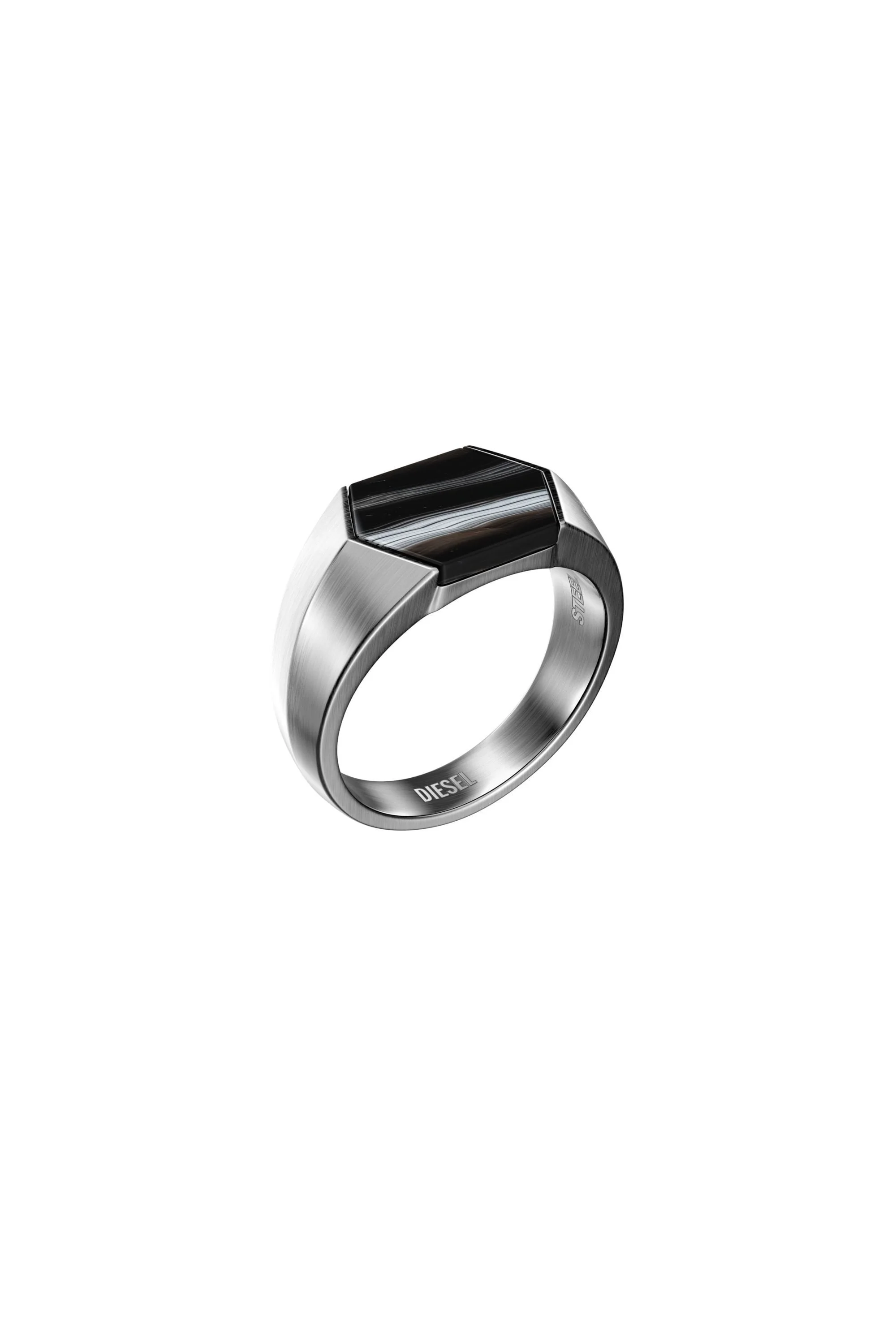 BLACK AGATE SIGNET RING - 1