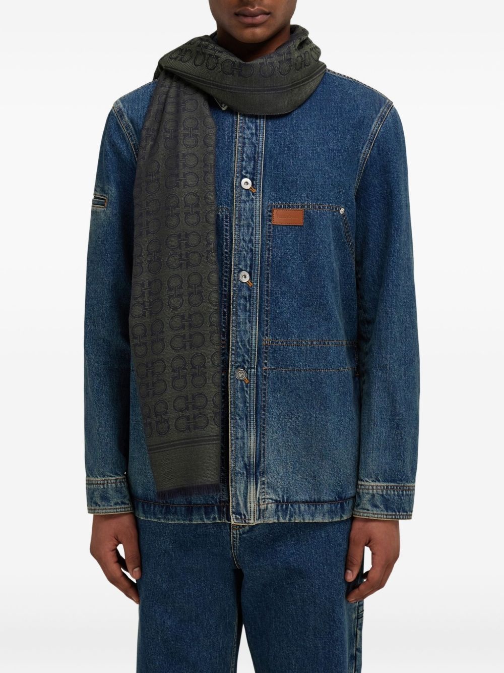 Gancini-patterned scarf - 3