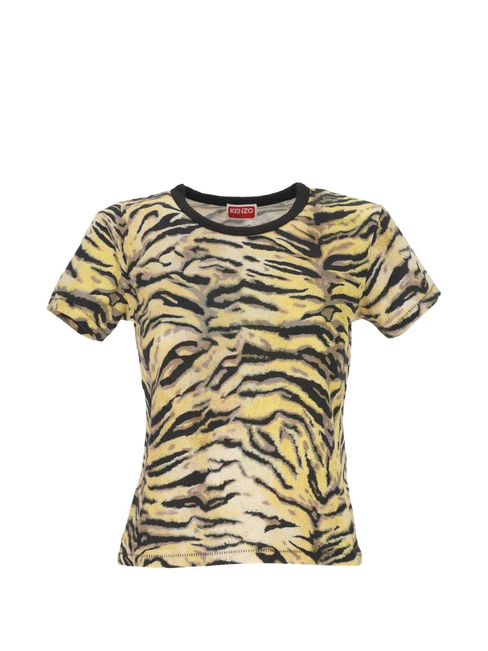 tiger-print crew-neck T-shirt - 1