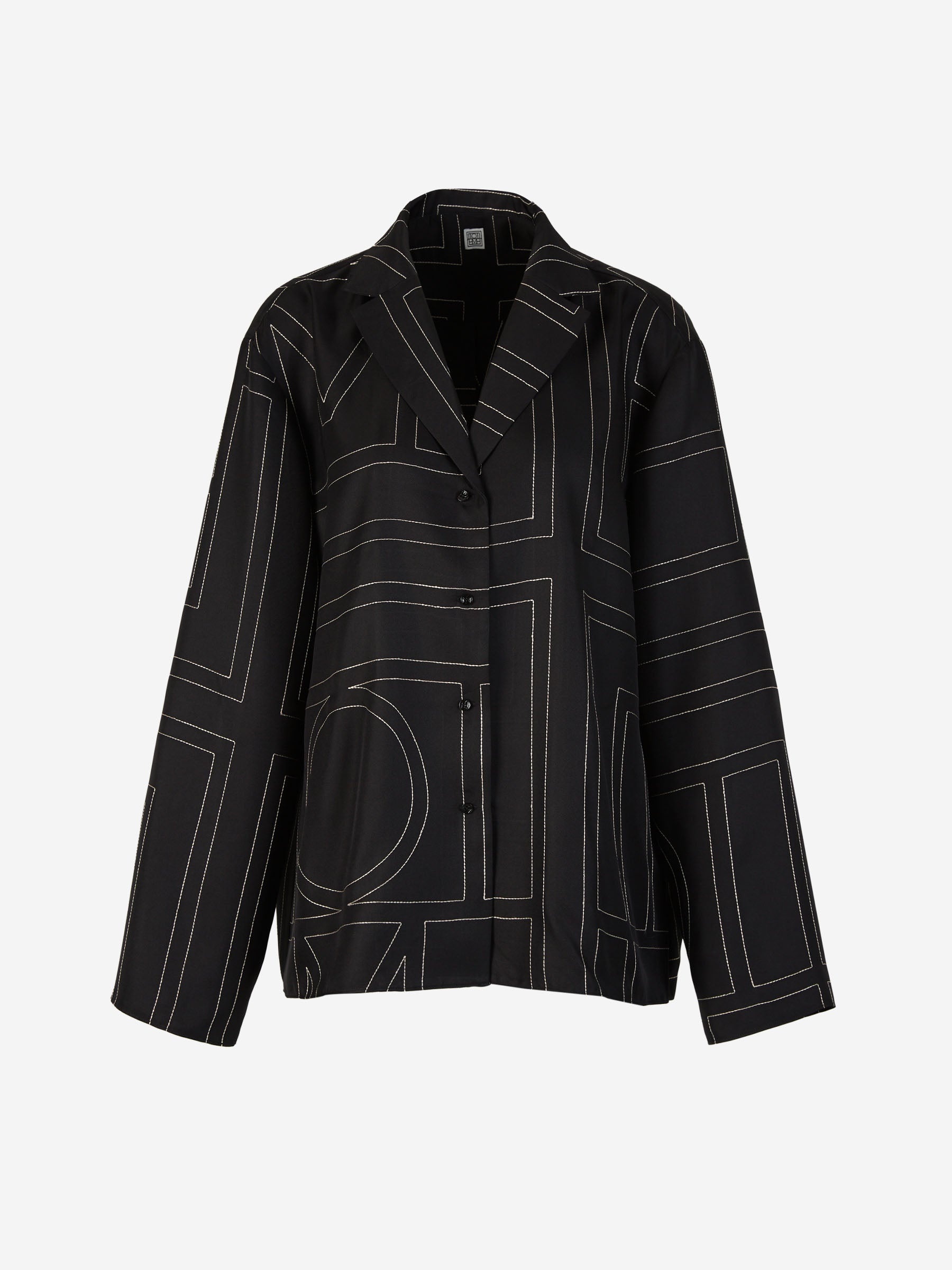 MONOGRAM SILK BLOUSE - 1