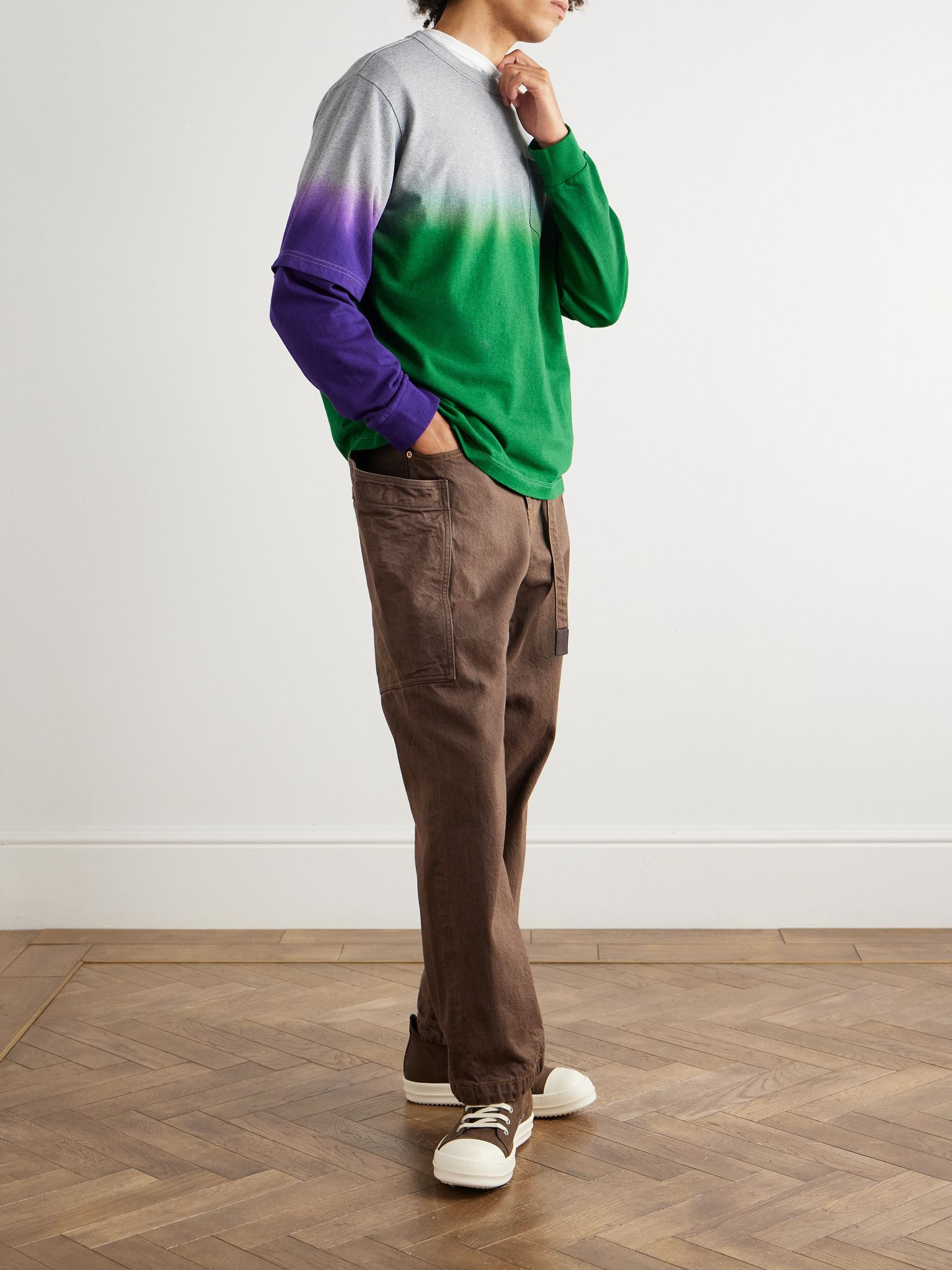 Dégradé Organic Cotton-Jersey T-Shirt Green - 2