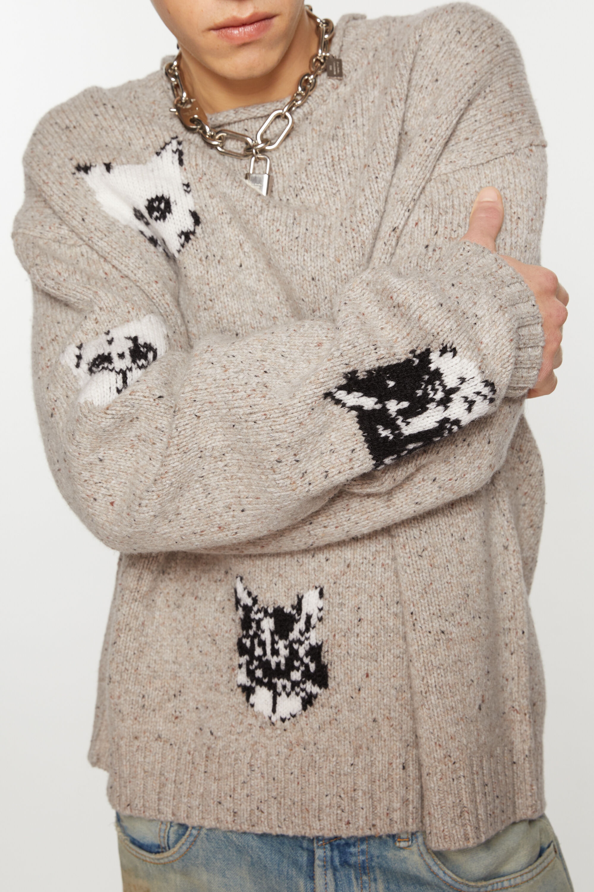 Jacquard jumper - Beige - 4