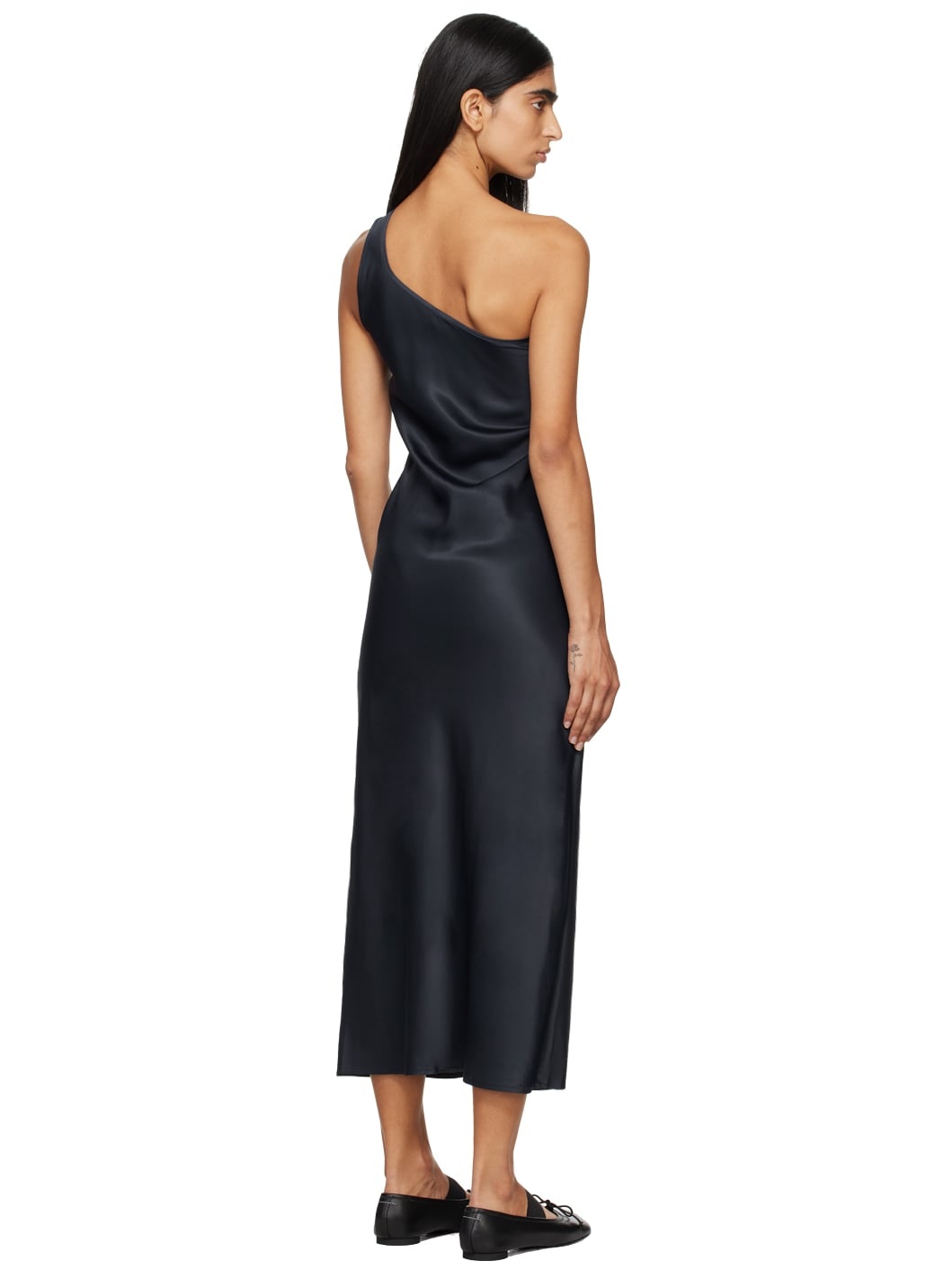Navy One Strap Dydine Midi Dress - 3