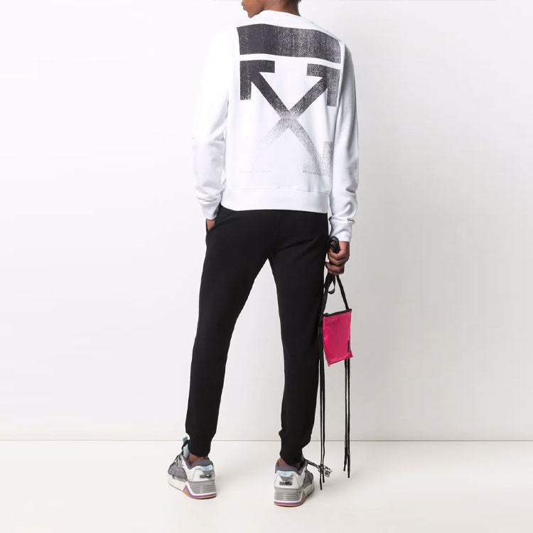 Men's Off-White SS21 Solid Color logo Sports Pants/Trousers/Joggers Black OMCH035F21FLE0011001 - 4
