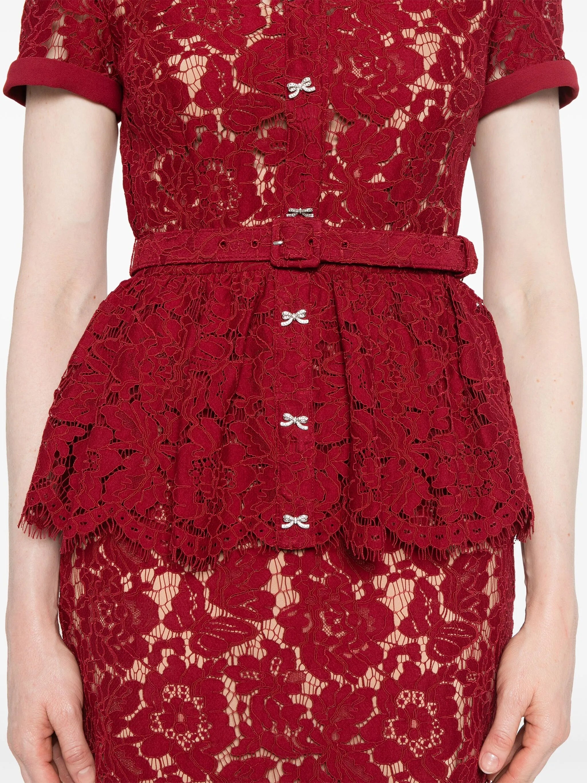 Self Portrait Lace Peplum Dress - 3
