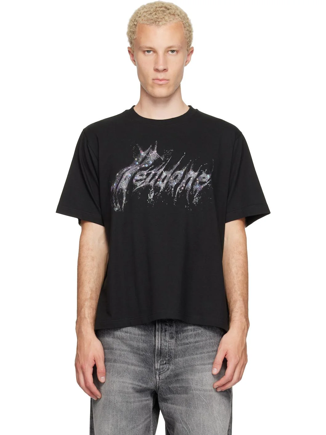 Black Glitter Logo T-shirt - 1