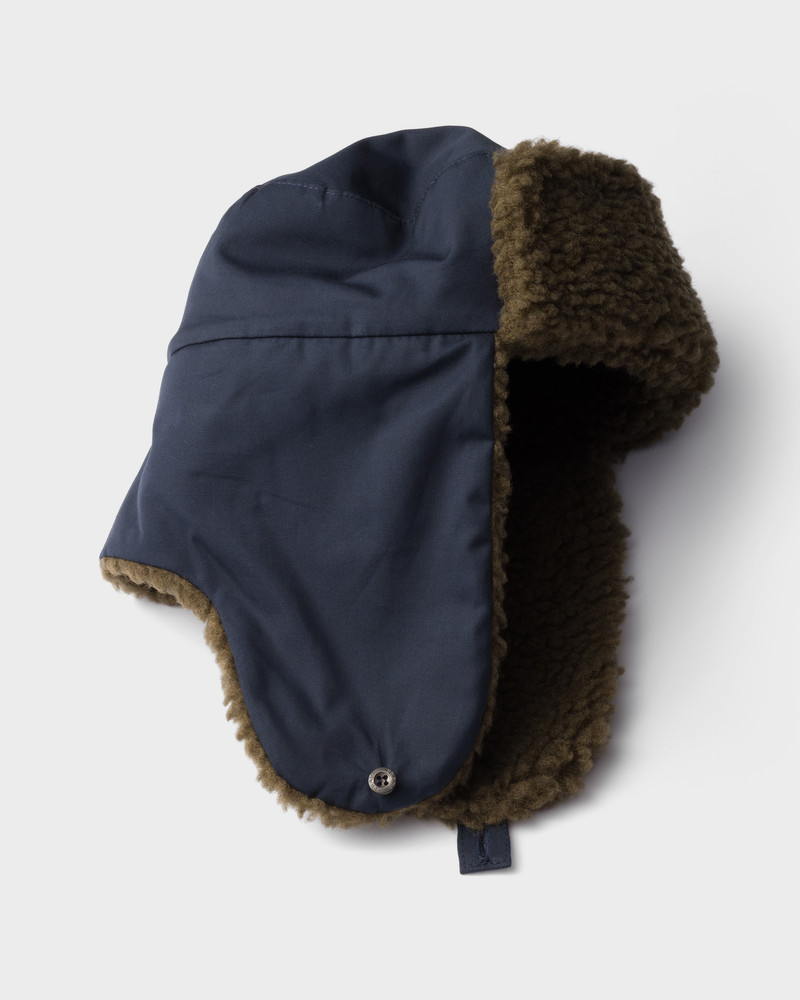 Poplin trapper hat with fleece lining 3