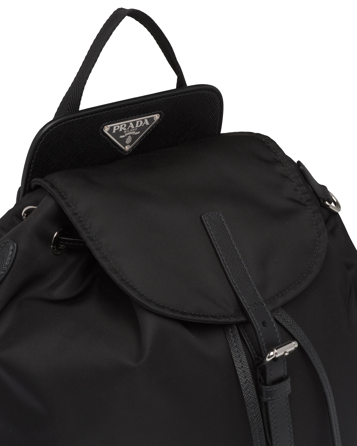 Nylon and Saffiano leather backpack - 6