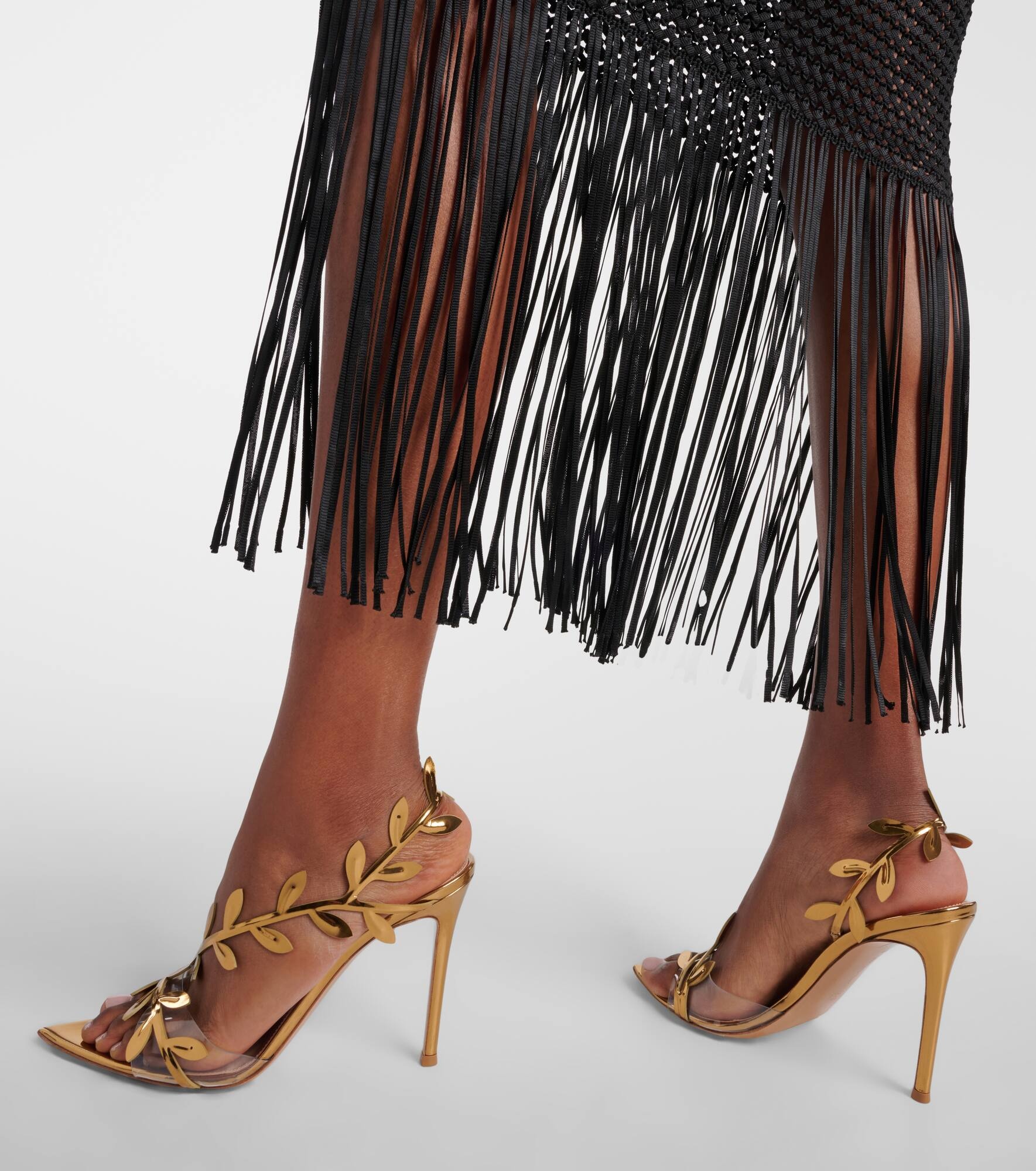 Metallic leather pumps - 4