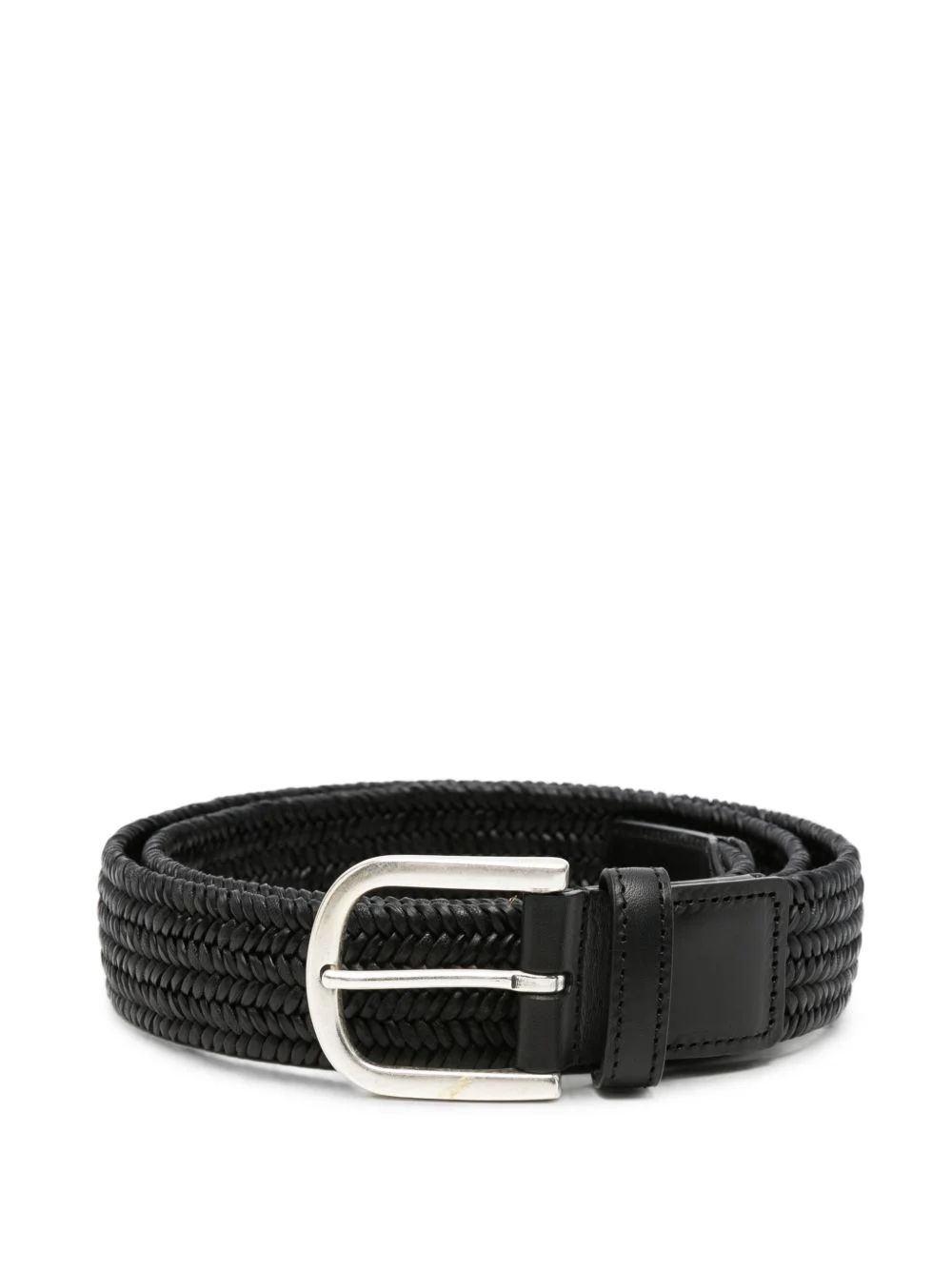 woven leather belt - 1