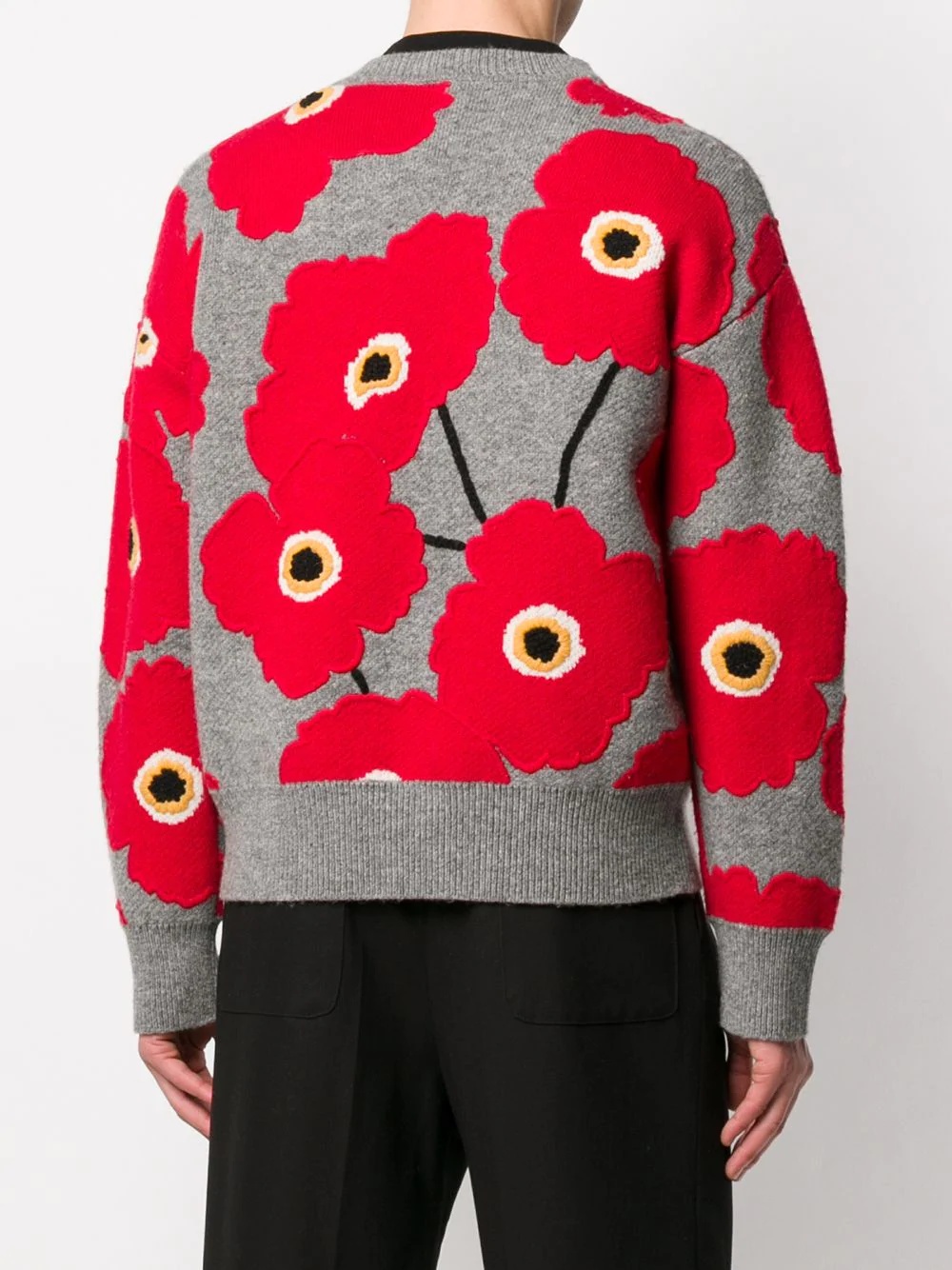 applied felt poppies jumper - 4