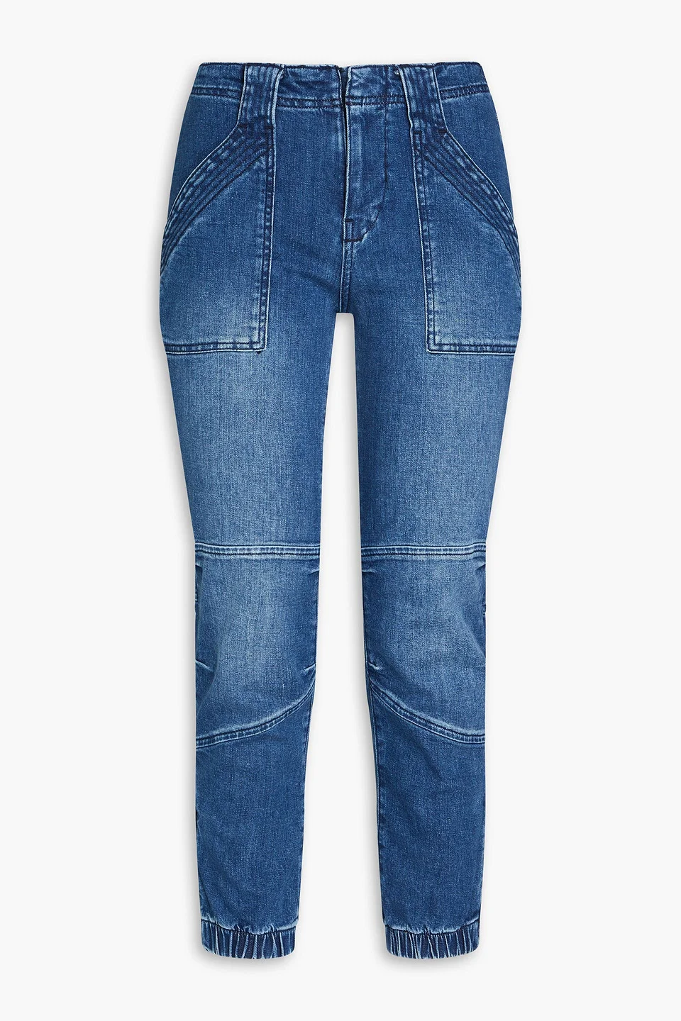 Cropped mid-rise slim-leg jeans - 1