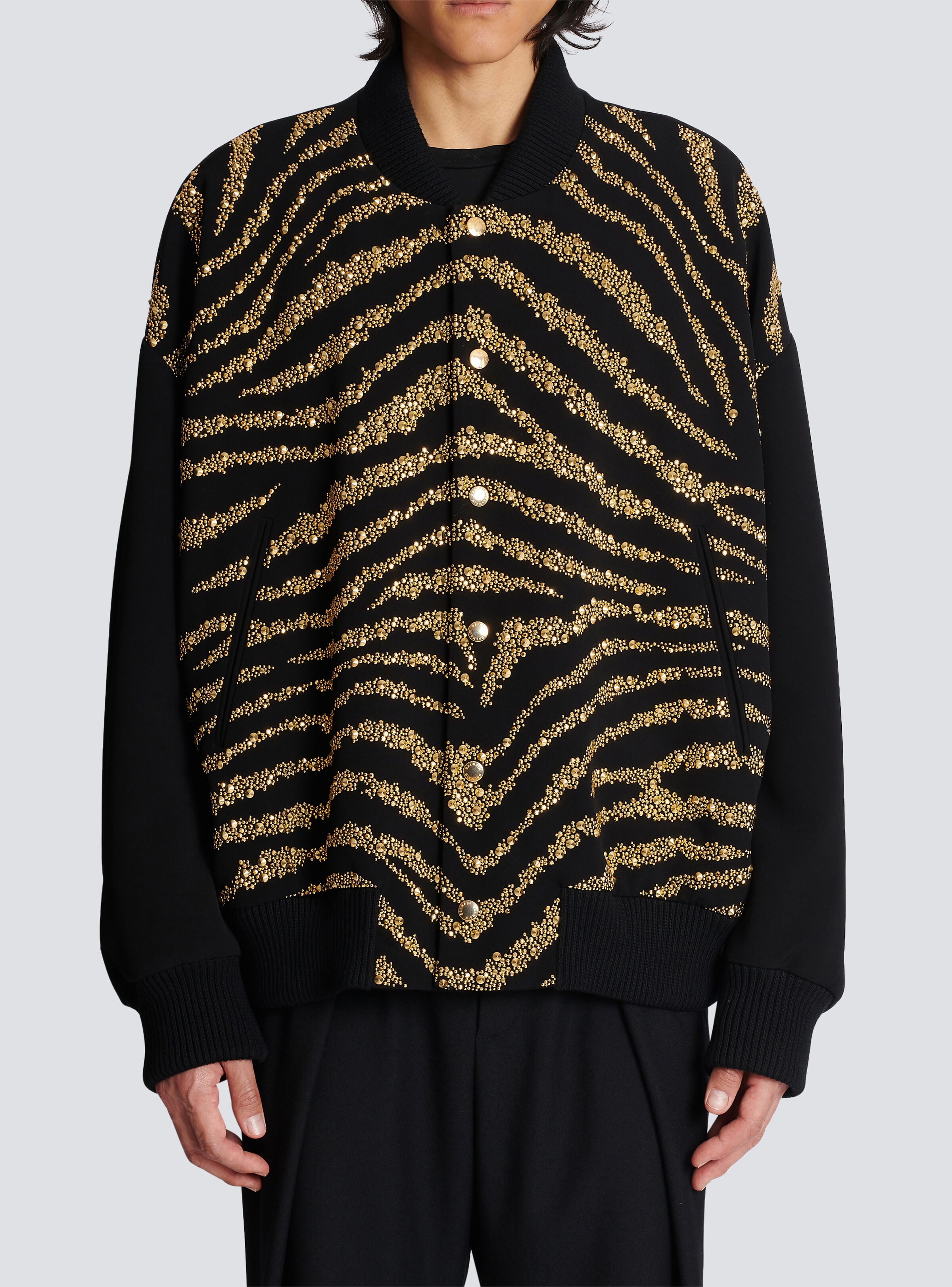 Zebra pattern bomber jacket - 5