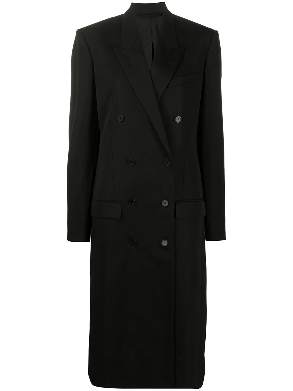 double-breasted fitted coat - 1