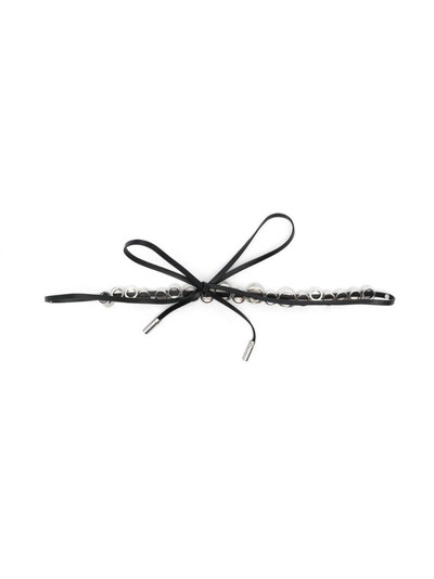 Alessandra Rich crystal-embellished leather hair tie outlook