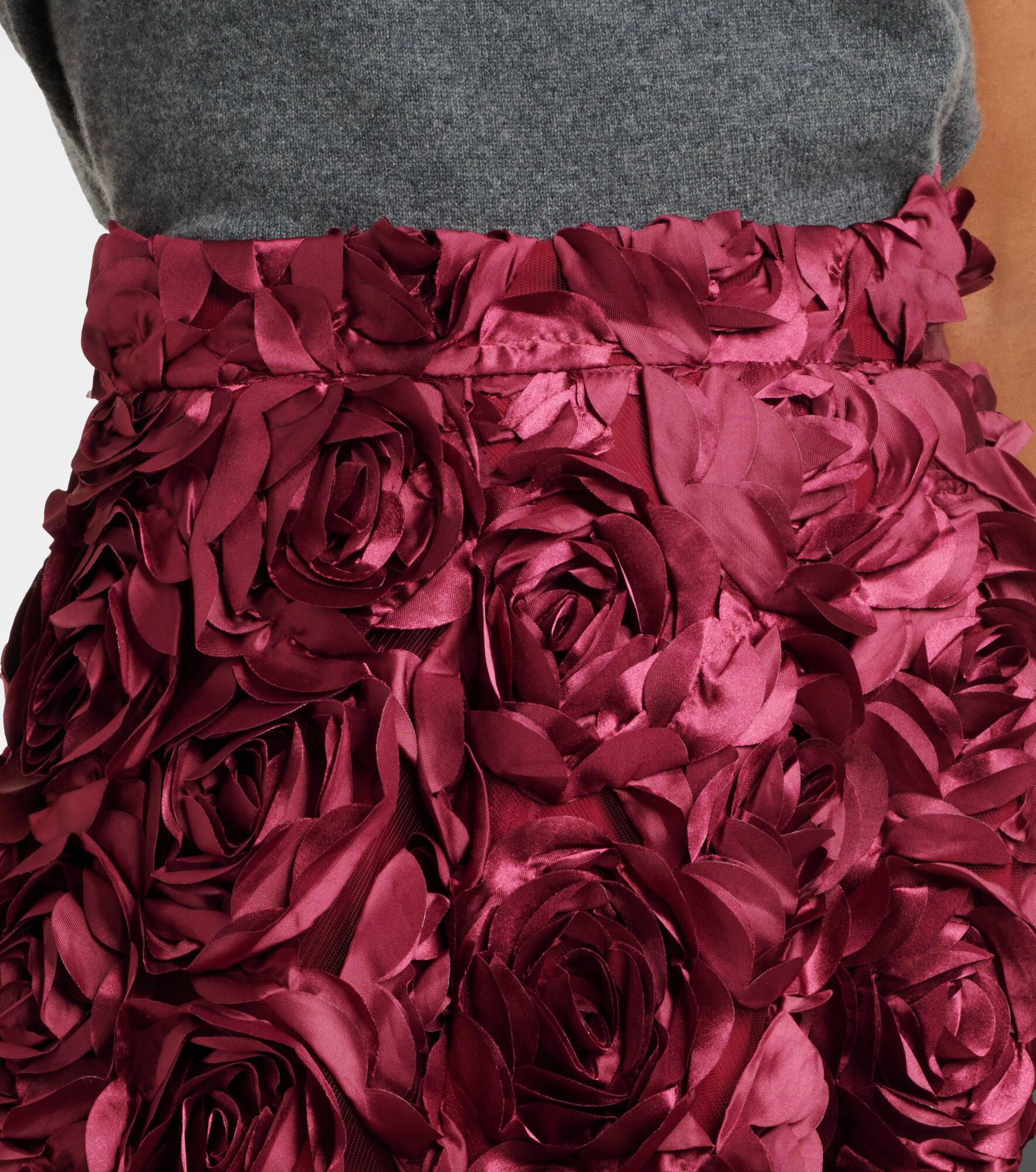 Sun floral-appliqué high-rise maxi skirt - 4