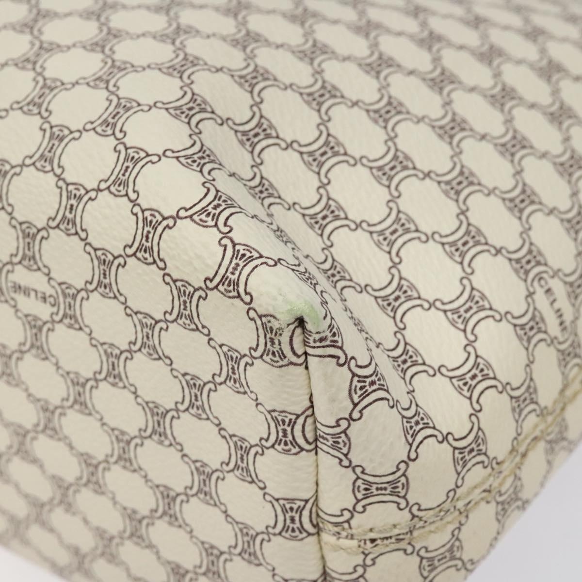 CELINE Macadam Canvas Tote Bag Pvc Leather Gold White - 8