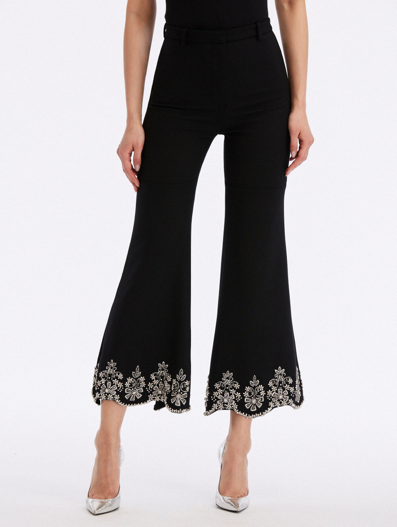 CRYSTAL SCALLOP EMBROIDERED PANTS 4