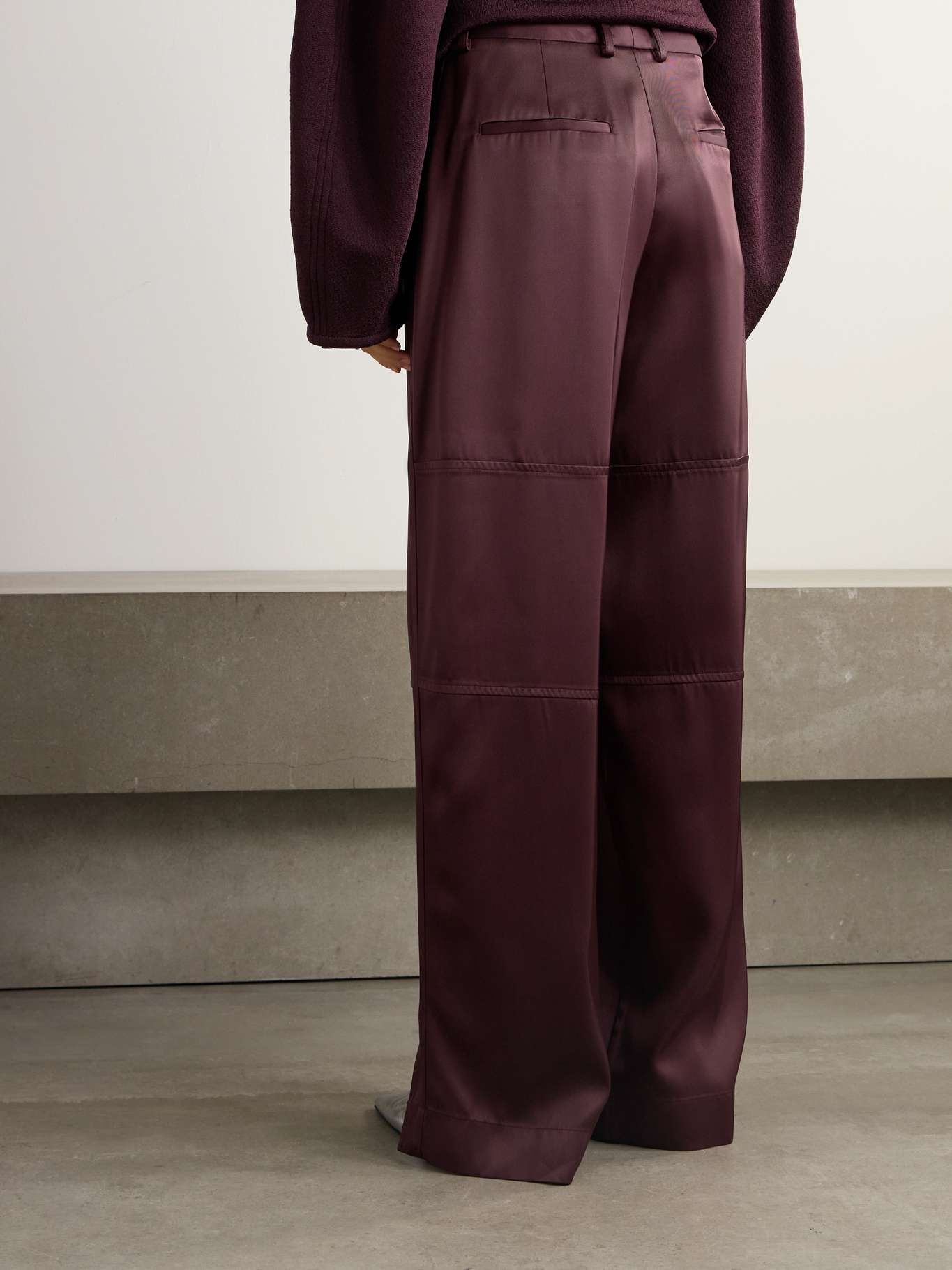 Satin-twill straight-leg pants - 4