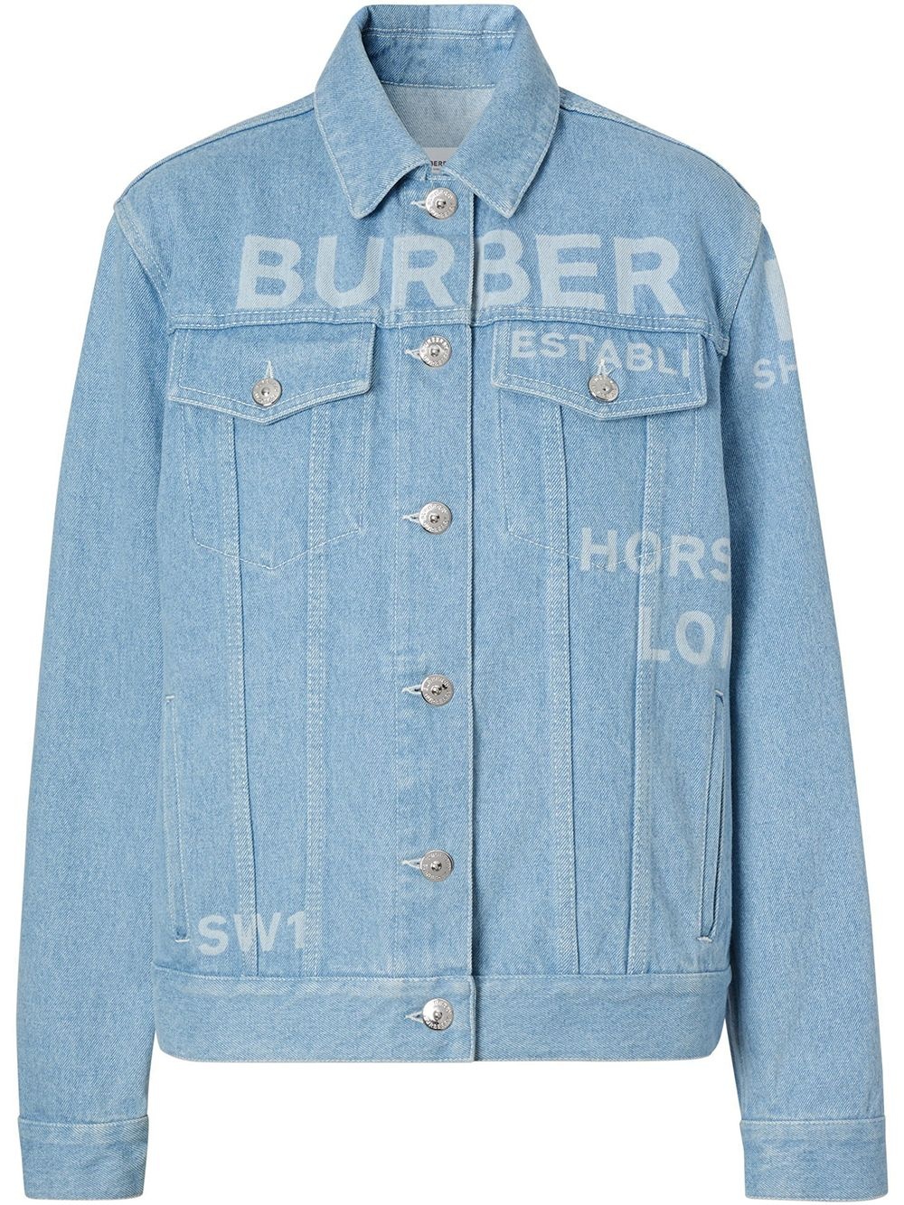 Horseferry print bleached denim jacket - 1