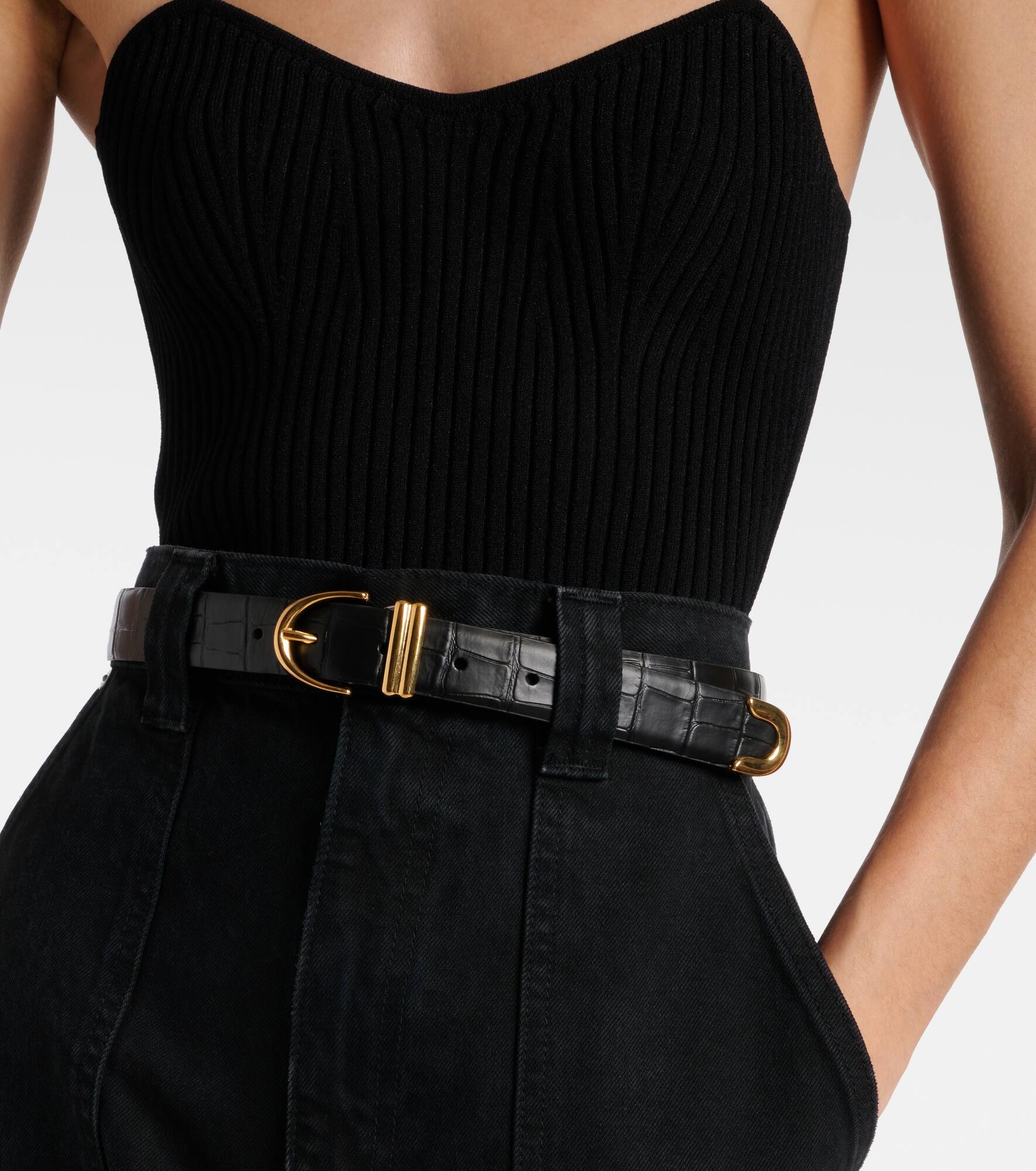 Bambi croc-effect leather belt - 2