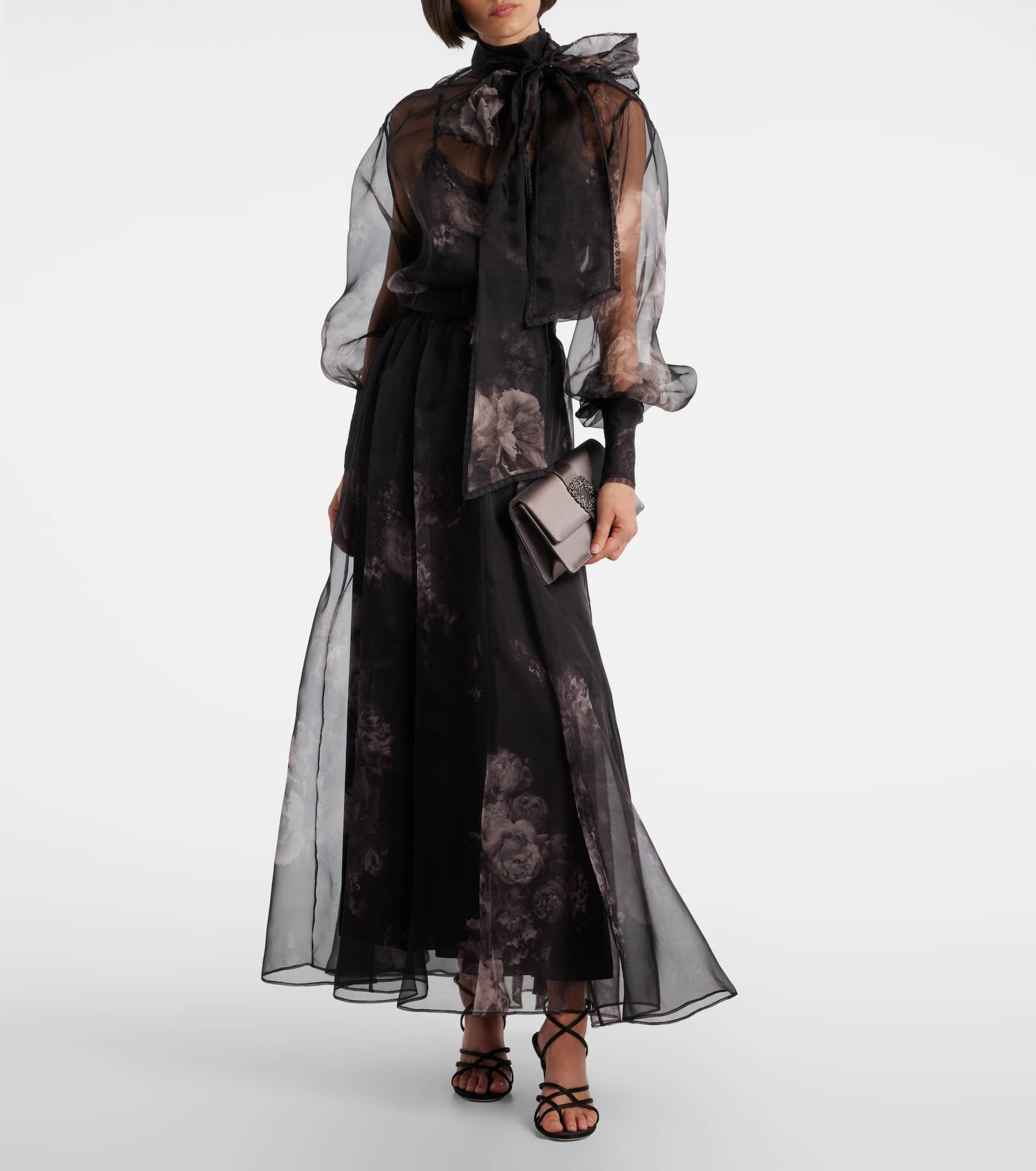 Hypnotic floral silk organza blouse - 2
