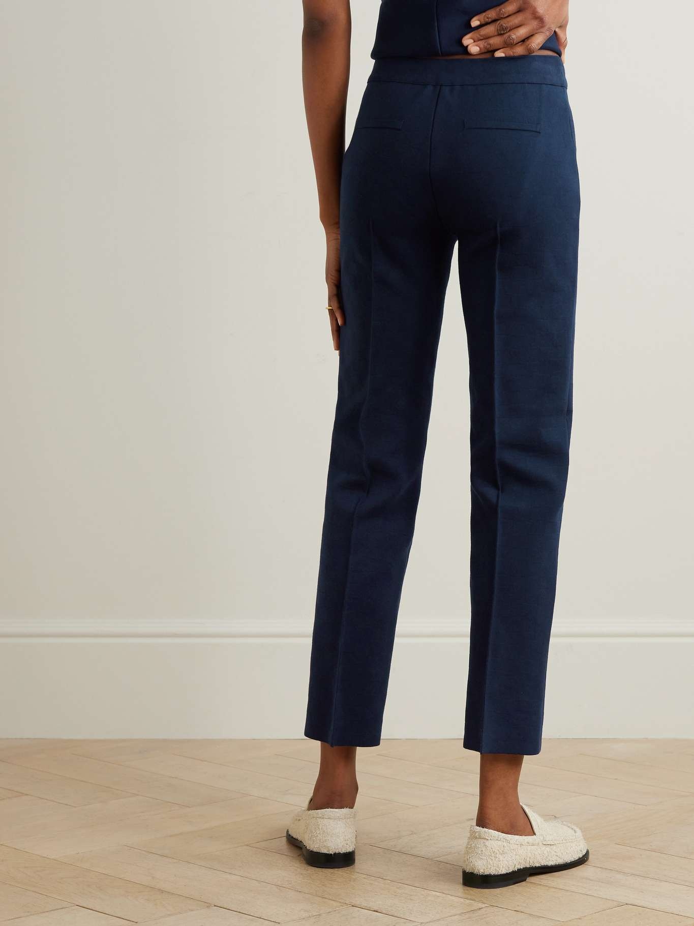 Jules stretch-cotton jacquard straight-leg pants - 3