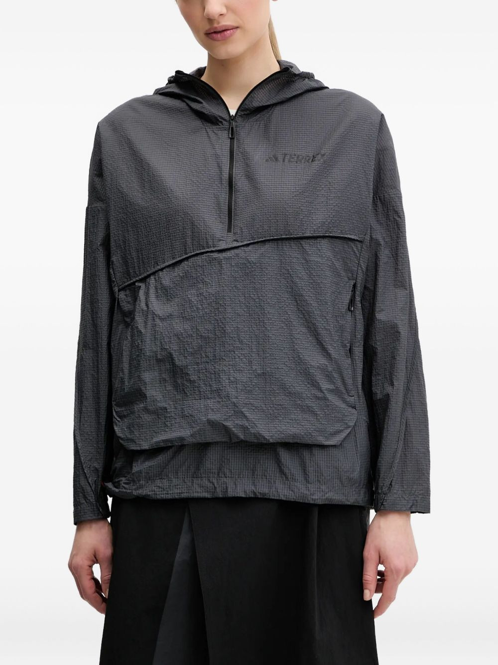 hooded half-zip jacket - 2