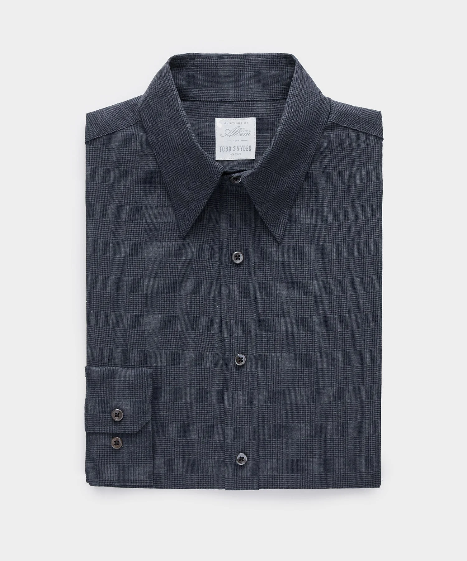 Italian Featherweight Flannel Long Point Collar Dress Shirt - 1