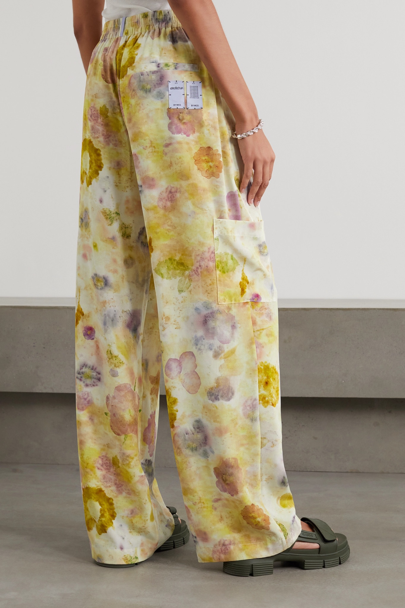 Grow Up floral-print silk crepe de chine wide-leg pants - 4