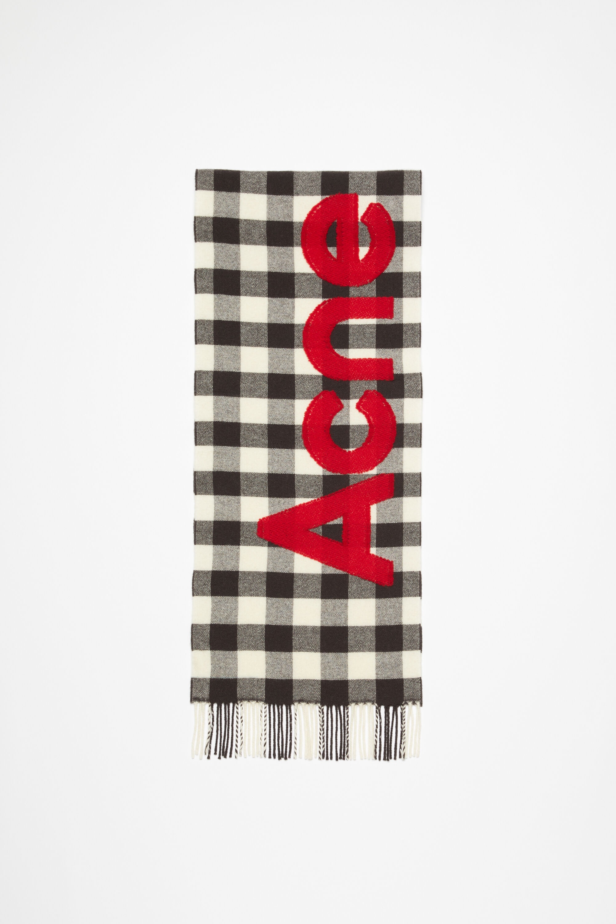Check logo scarf - Carbon grey/red - 1