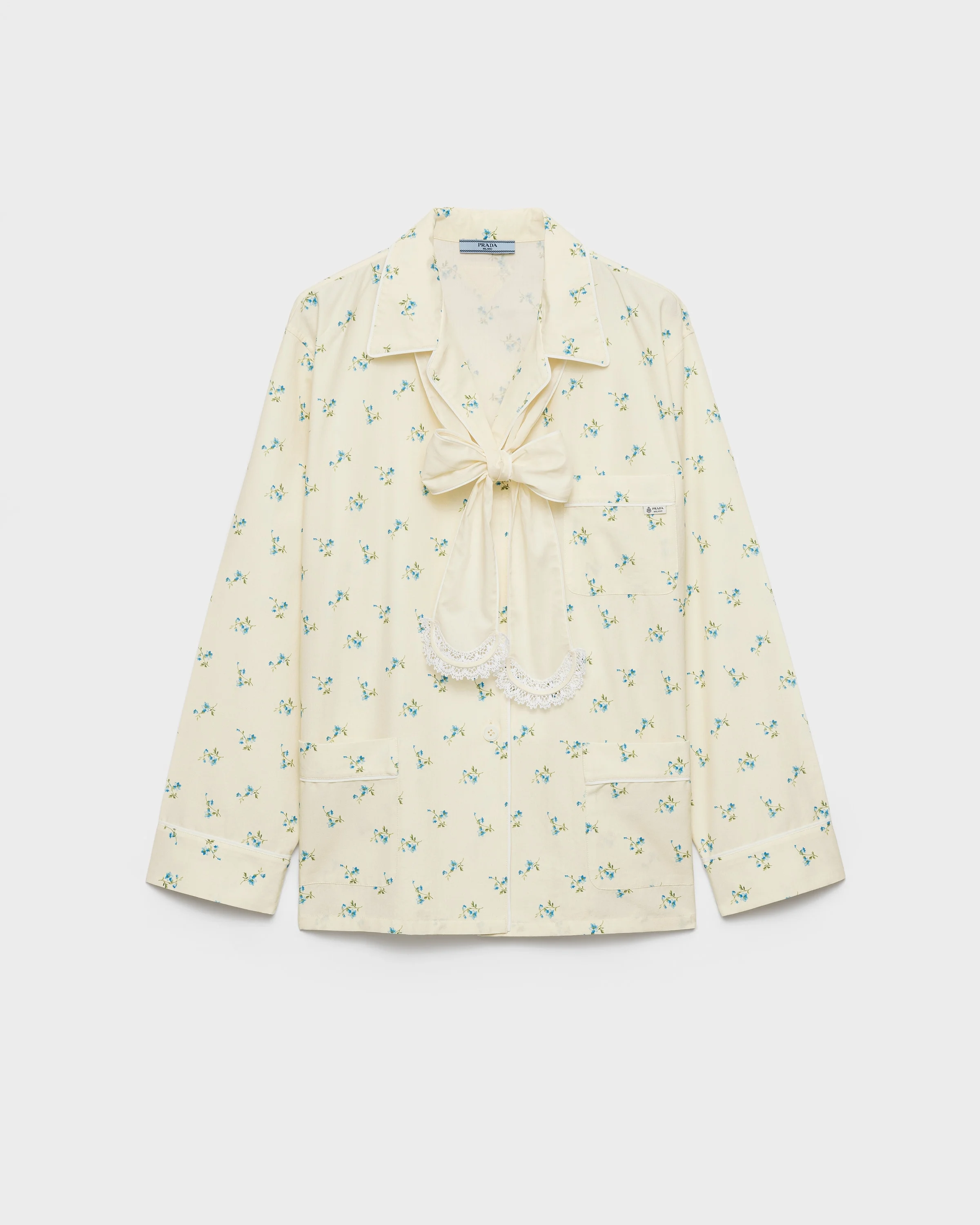 Bouquet print old canvas shirt - 1