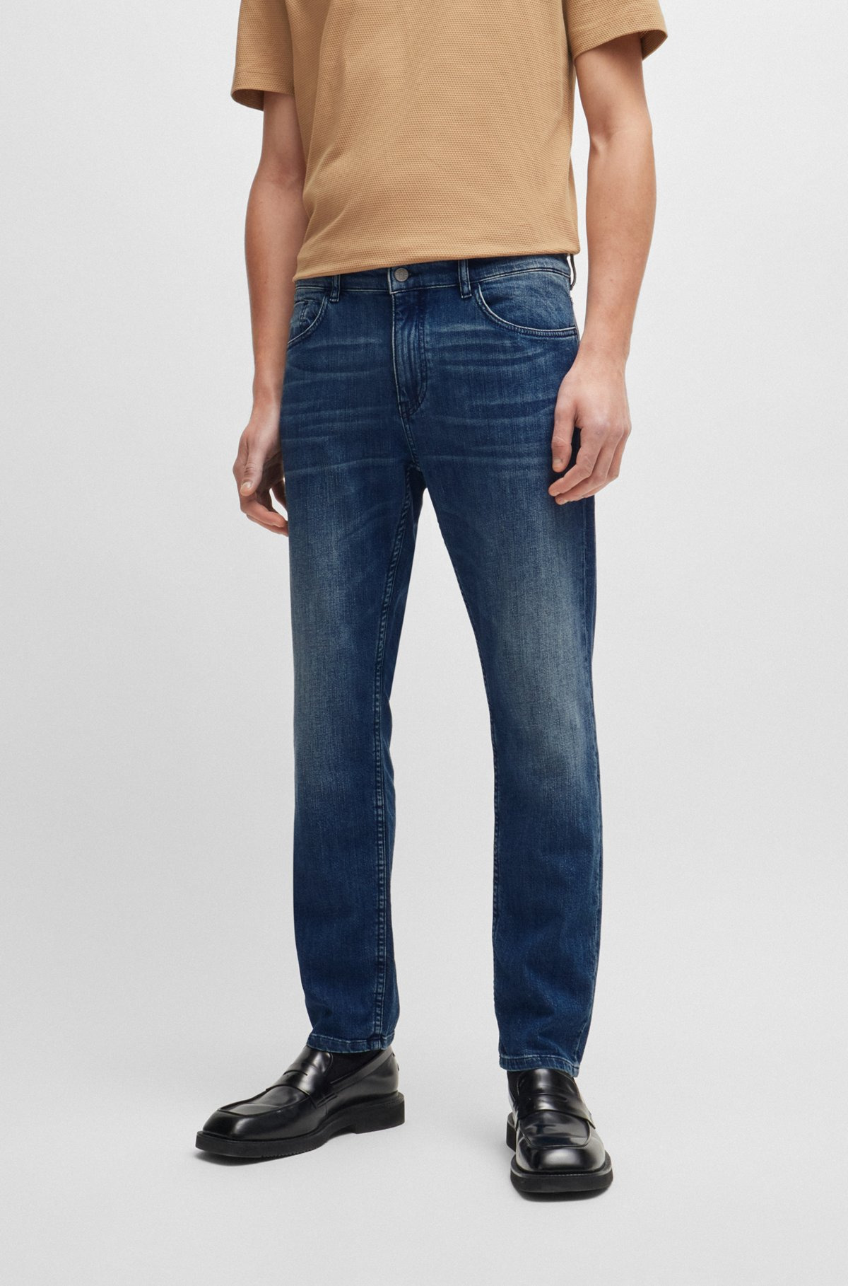 SLIM-FIT JEANS IN BLUE MECHANICAL-STRETCH DENIM - 2