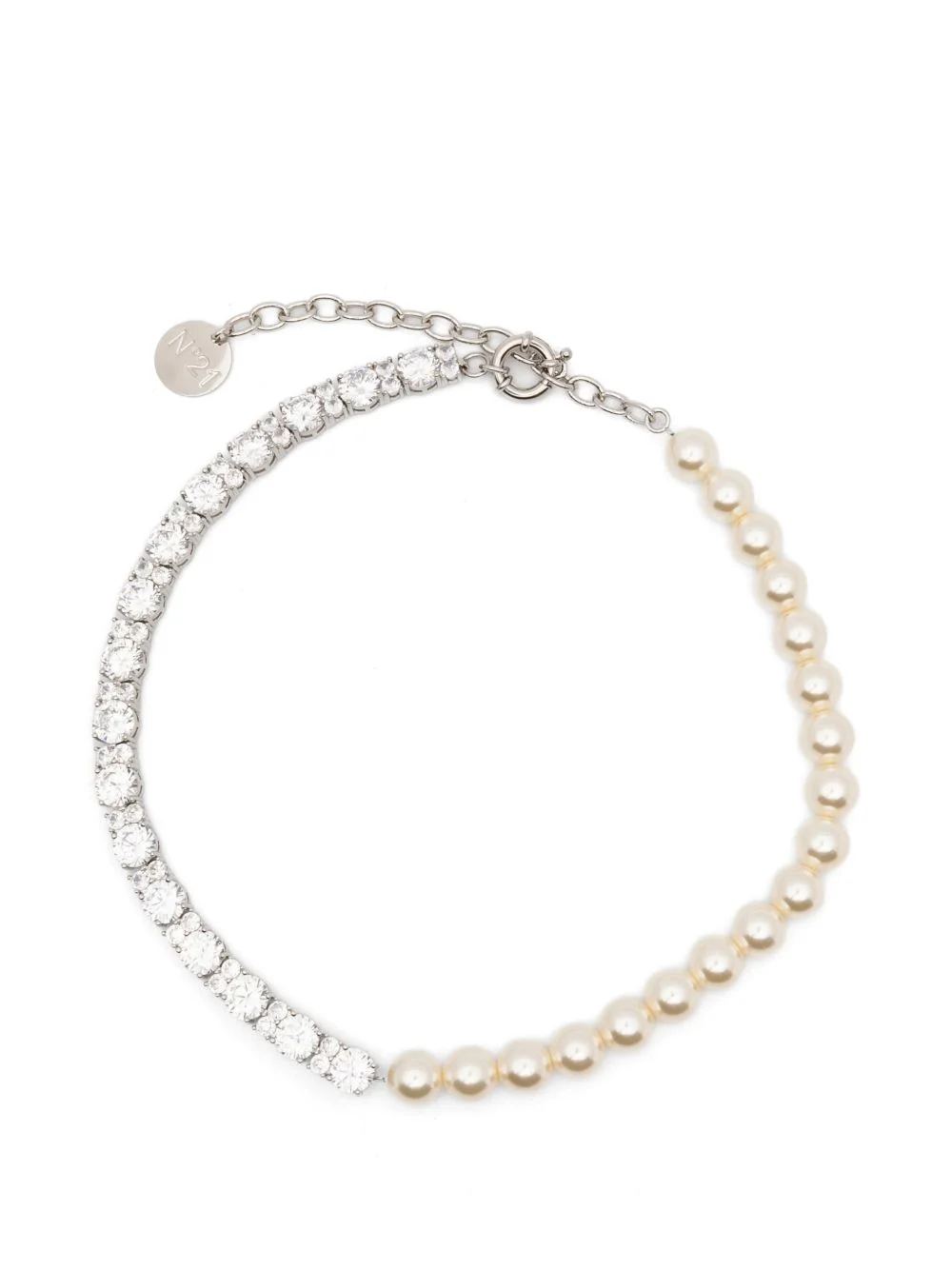 crystal-embellished necklace - 1