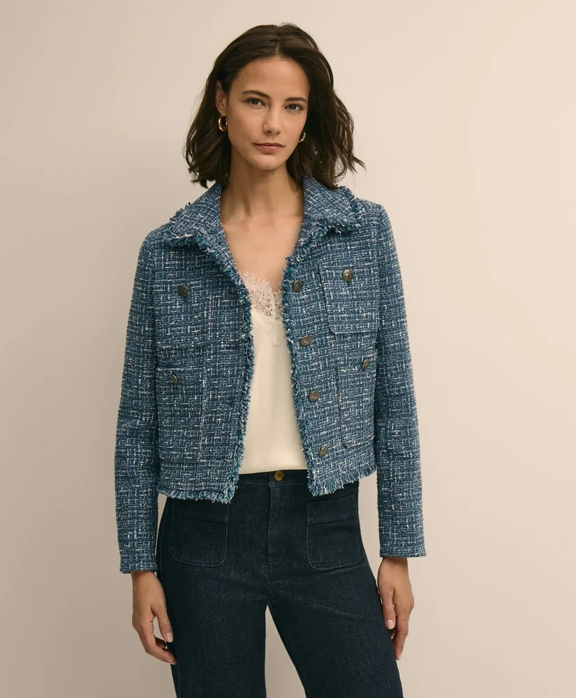 Cotton Blend Tweed Jacket - 1